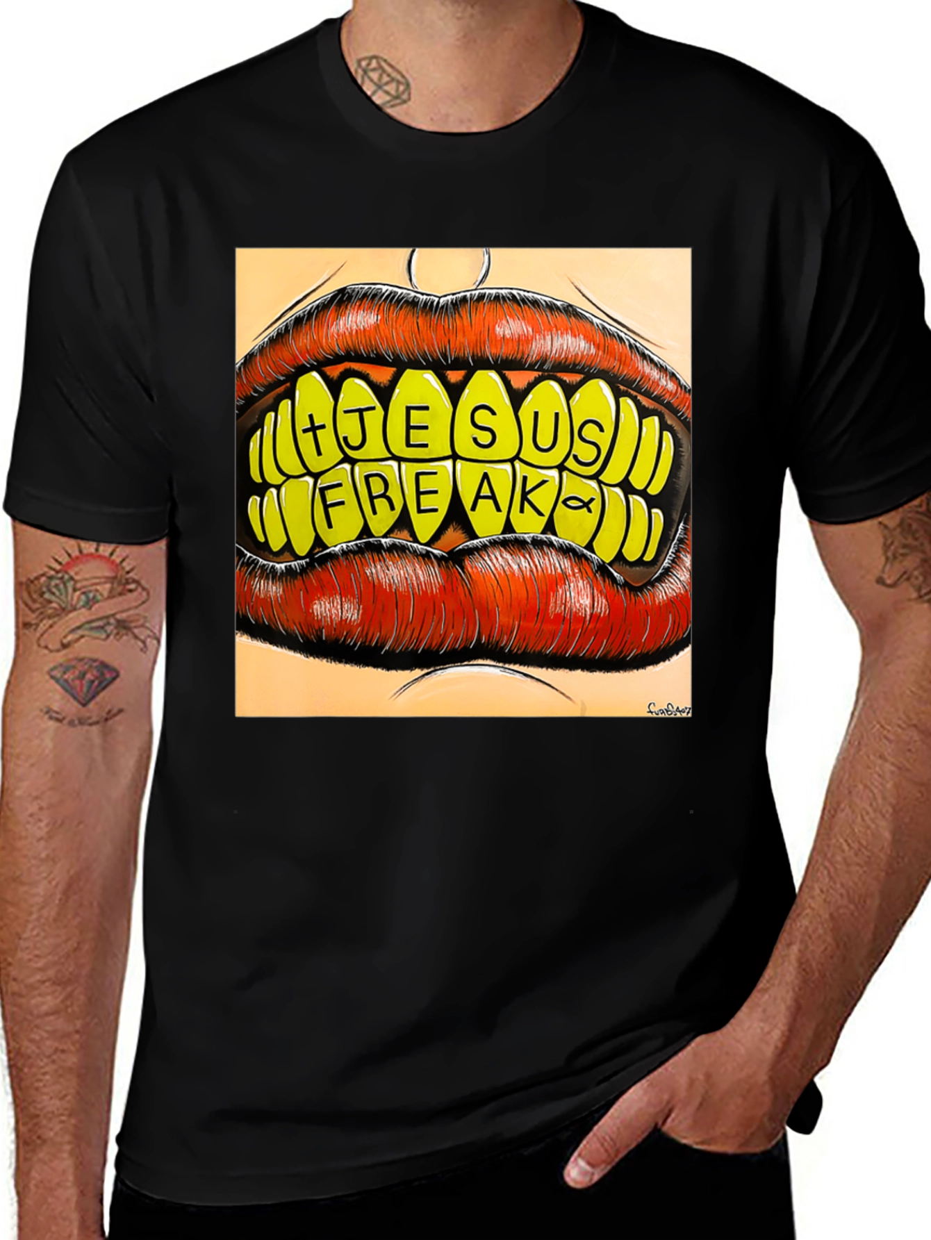Variant 11 of Jesus Freak Graphic Tee - Bold Lip Design