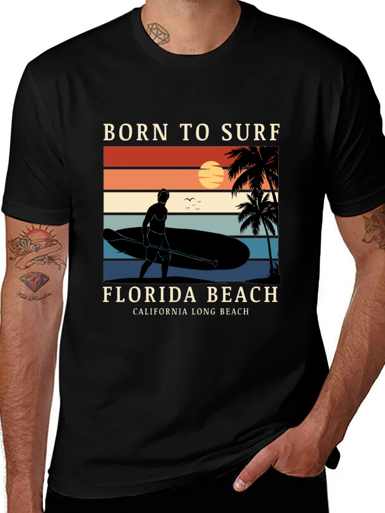 Variant 23 of Born to Surf Florida Beach T-Shirt