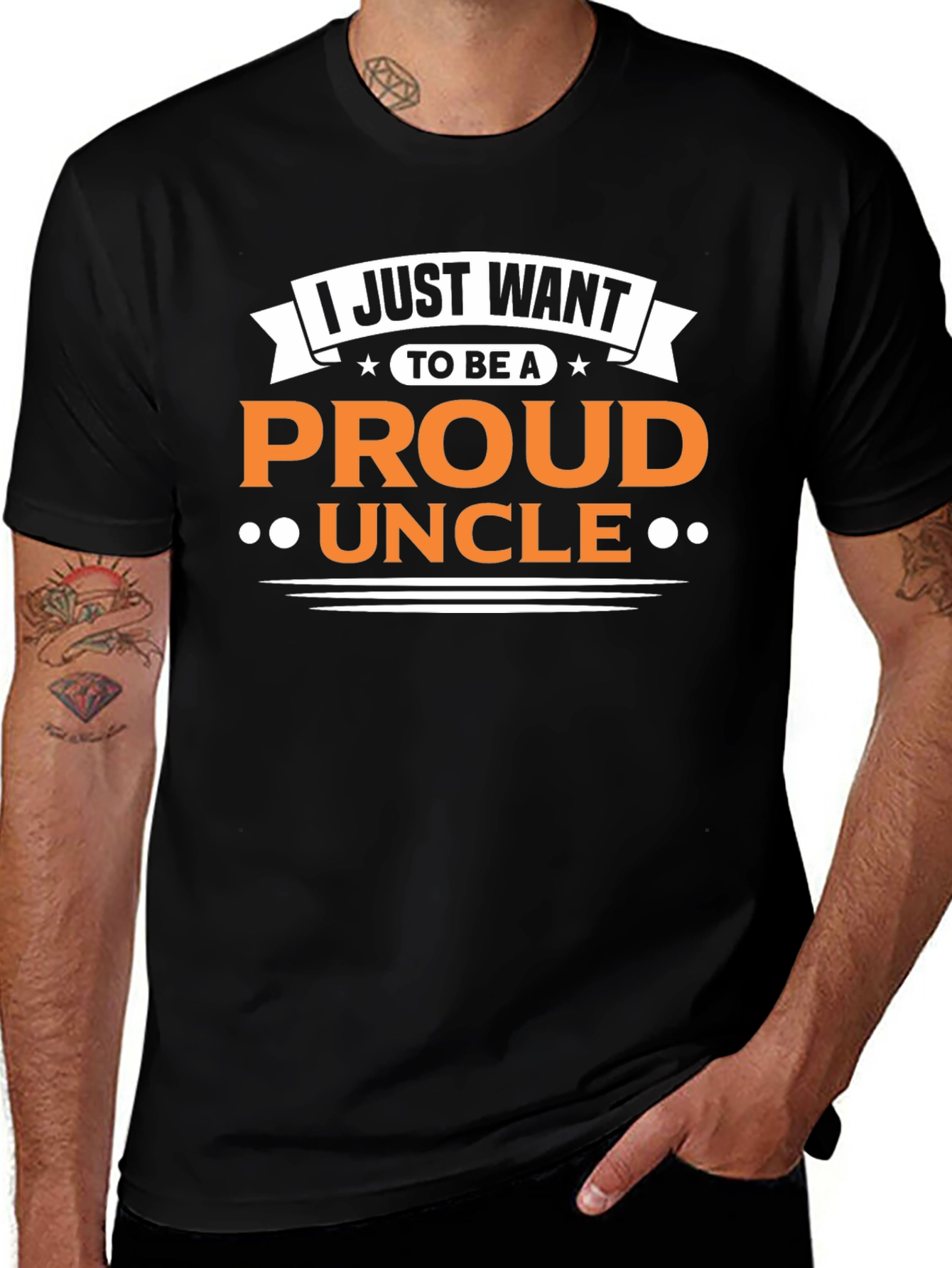 Black Proud Uncle Graphic T-Shirt - Black main image
