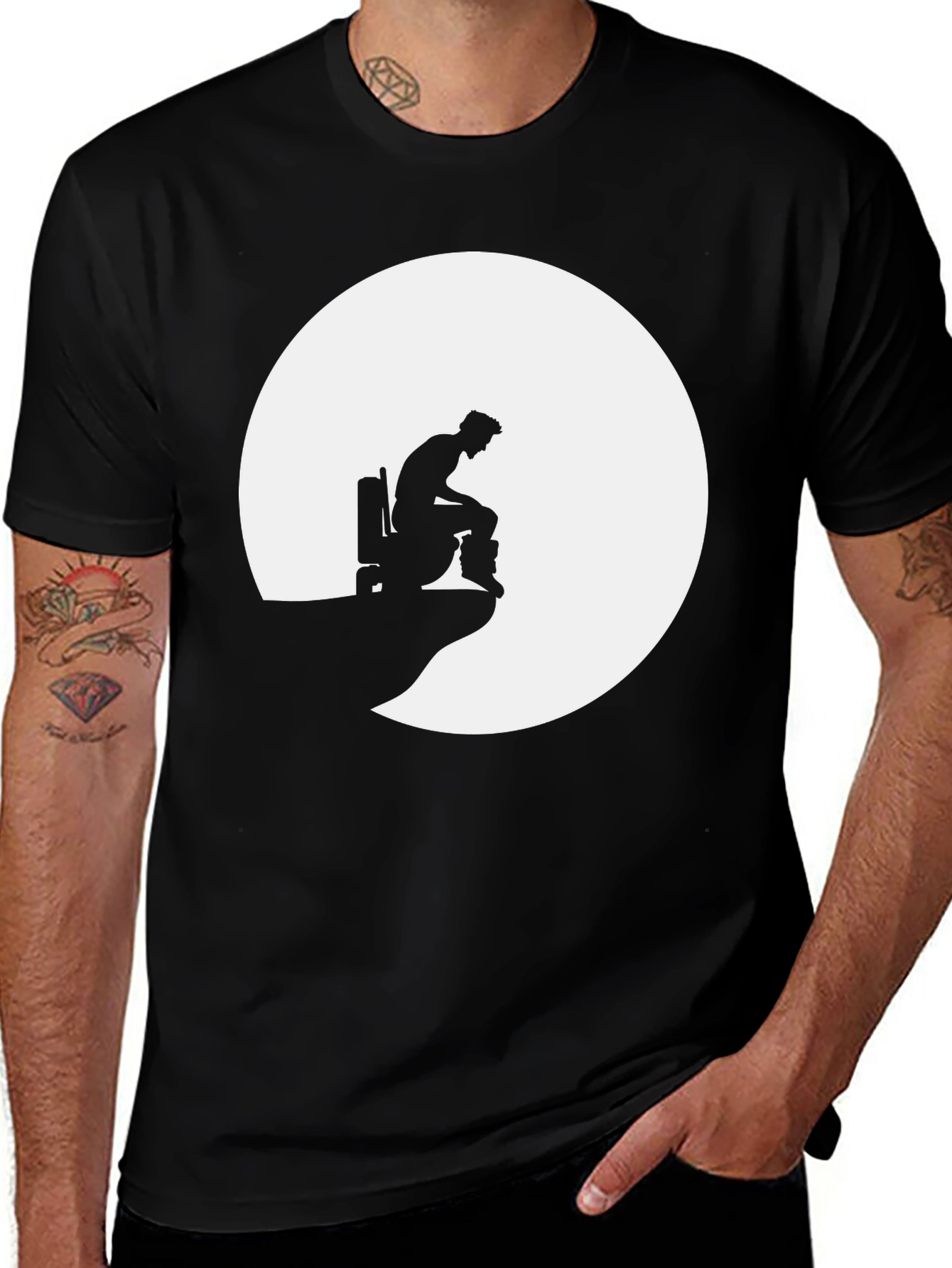 Variant 16 of Man on the Moon Tee - Silhouette Graphic T-Shirt