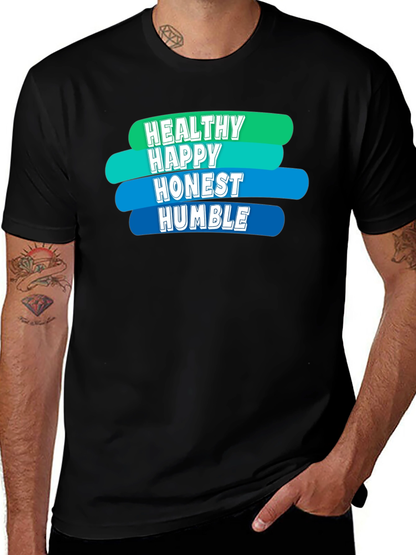 Variant 4 of Healthy Happy Honest Humble Graphic Tee