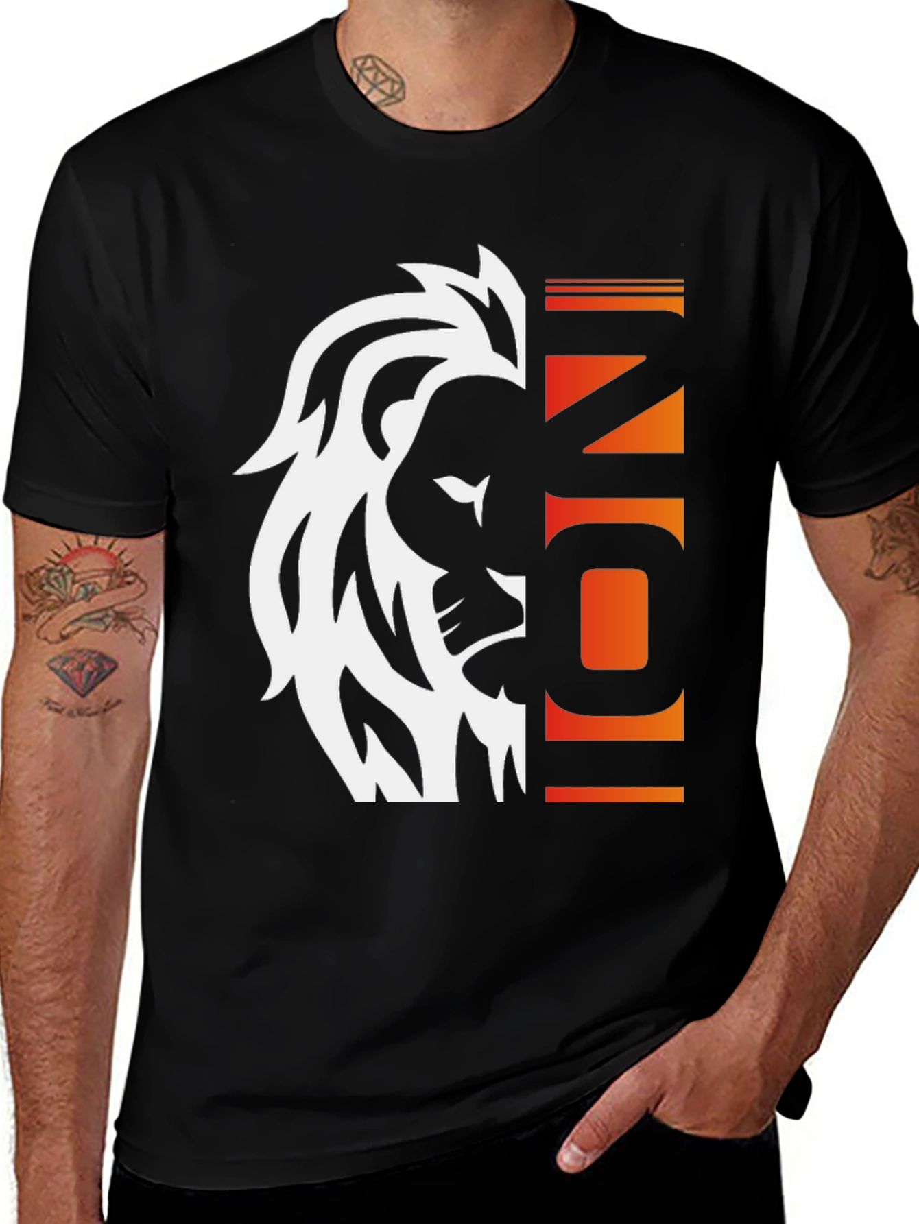 Variant 8 of Lion Icon Graphic Tee - Bold Style