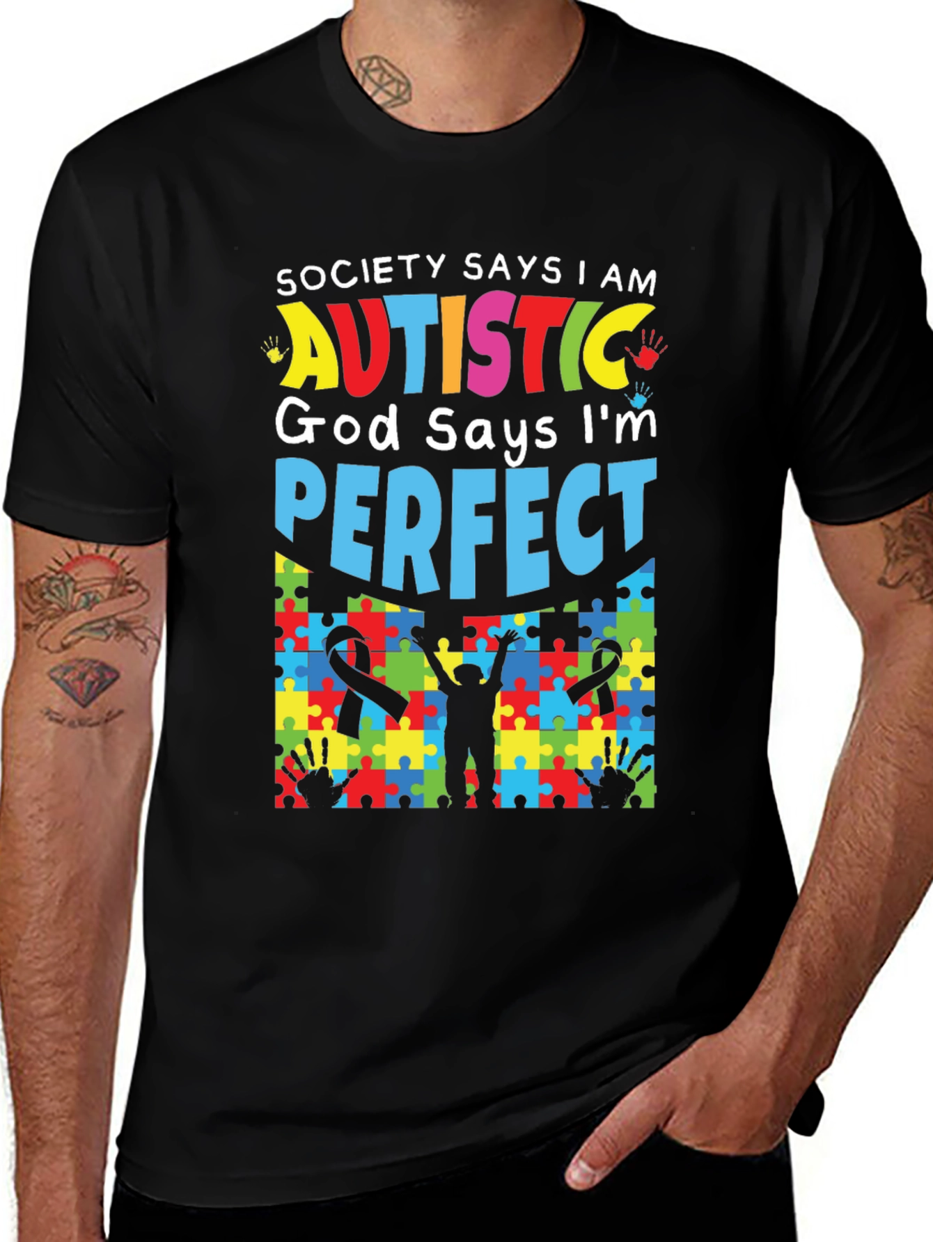 Variant 8 of Autism Awareness T-Shirt - God Says I'm Perfect