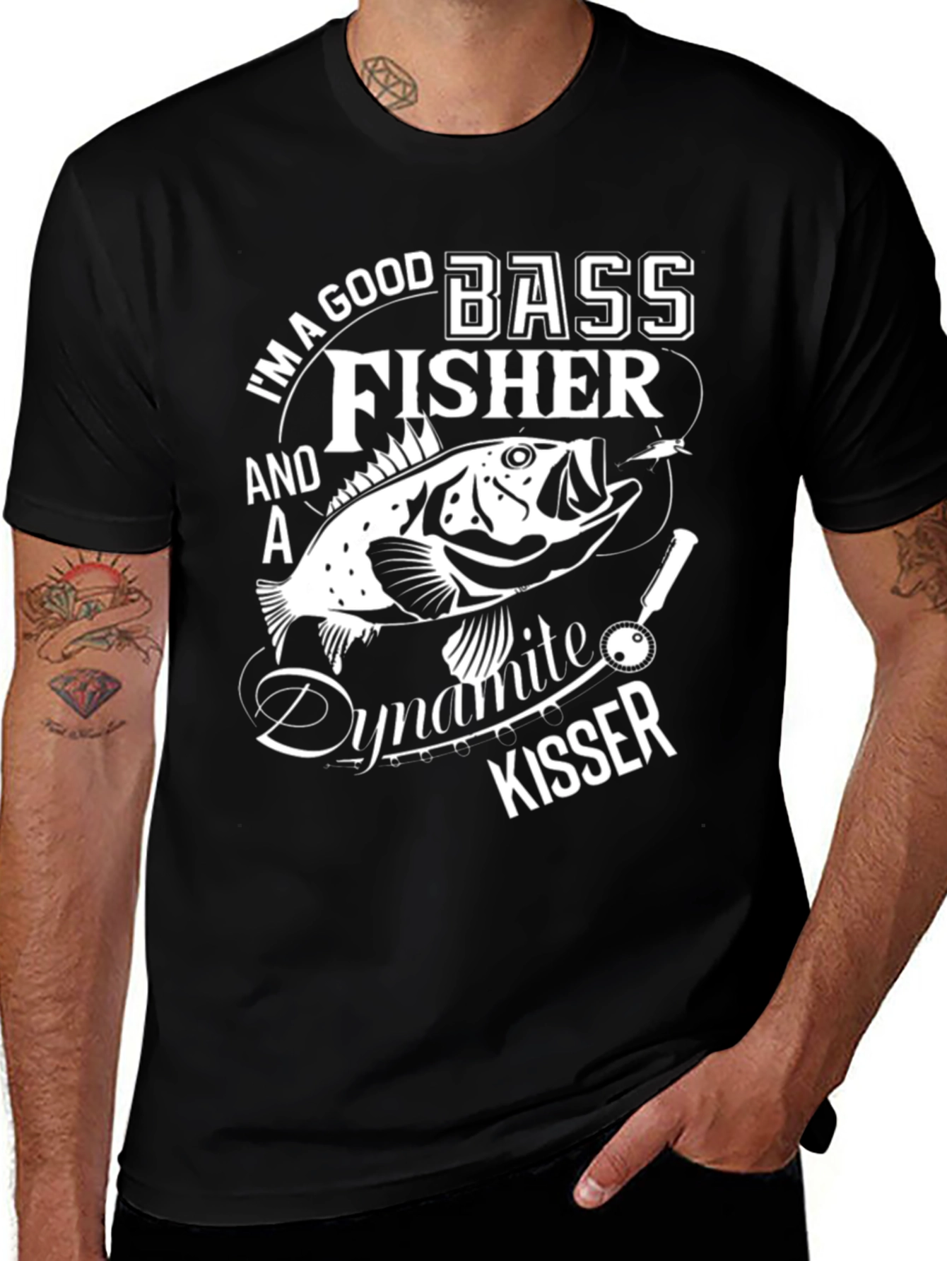 Variant 16 of Bass Fisher T-Shirt - Good Fisherman Dynamite Kisser Tee