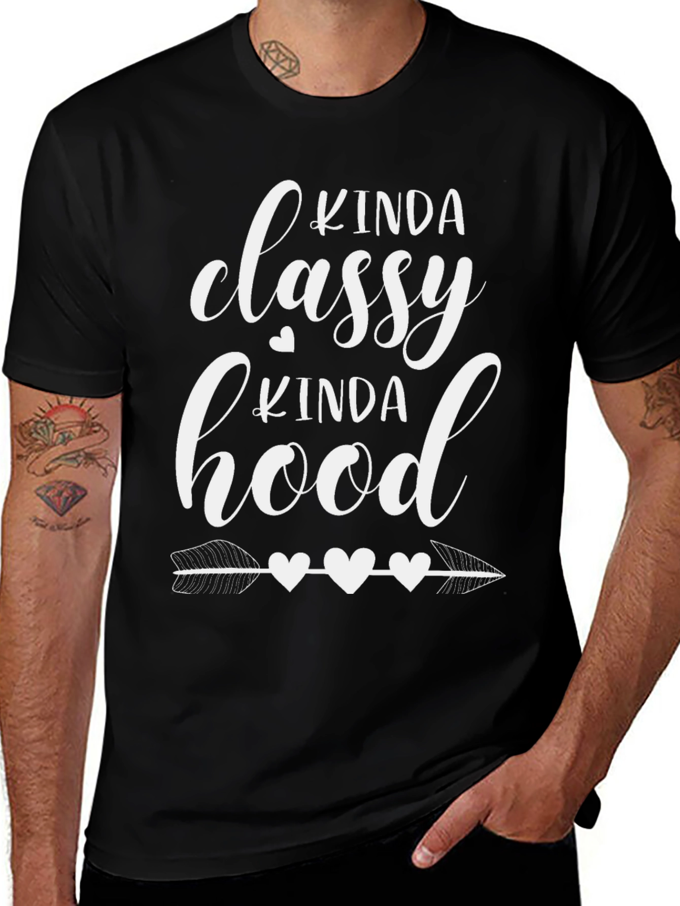 Kinda Classy Kinda Hood Black T-Shirt
