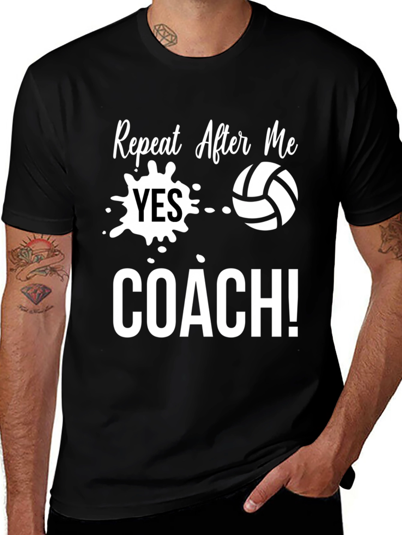 Variant 27 of Volleyball Coach Graphic Tee - Repeat After Me T-Shirt