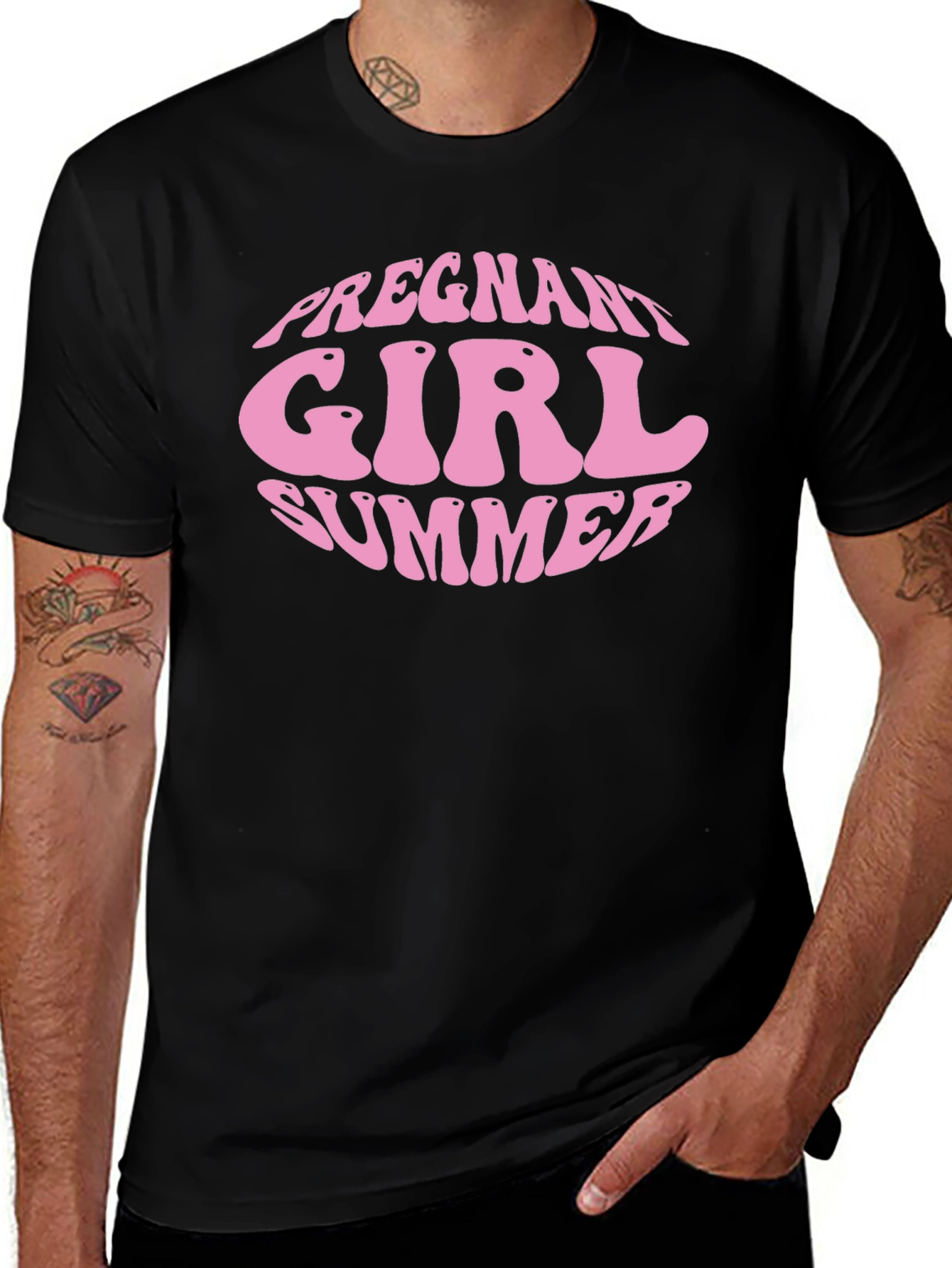 Variant 13 of Pregnant Girl Summer Black T-Shirt