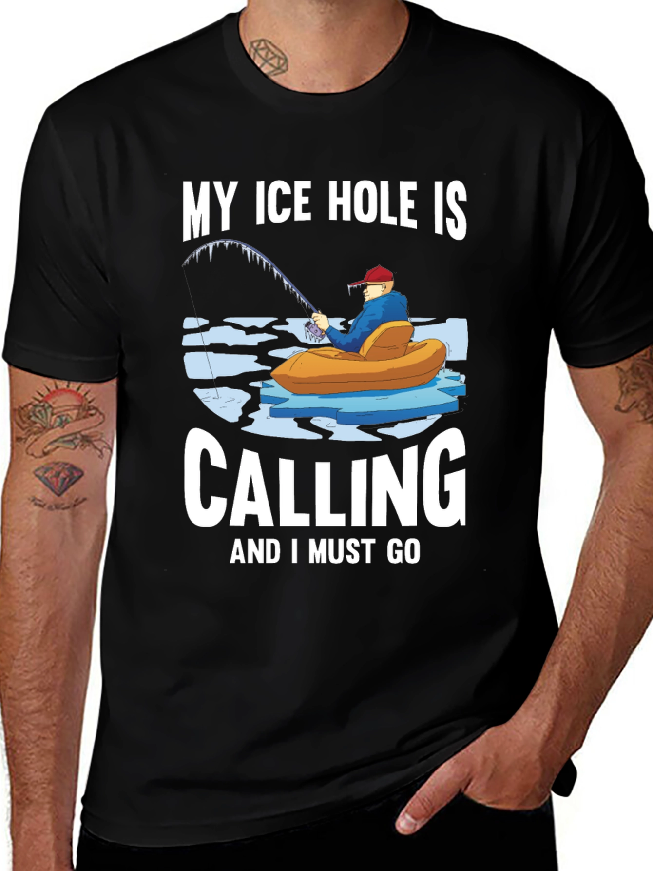 Variant 25 of Ice Fishing T-Shirt - My Ice Hole is Calling