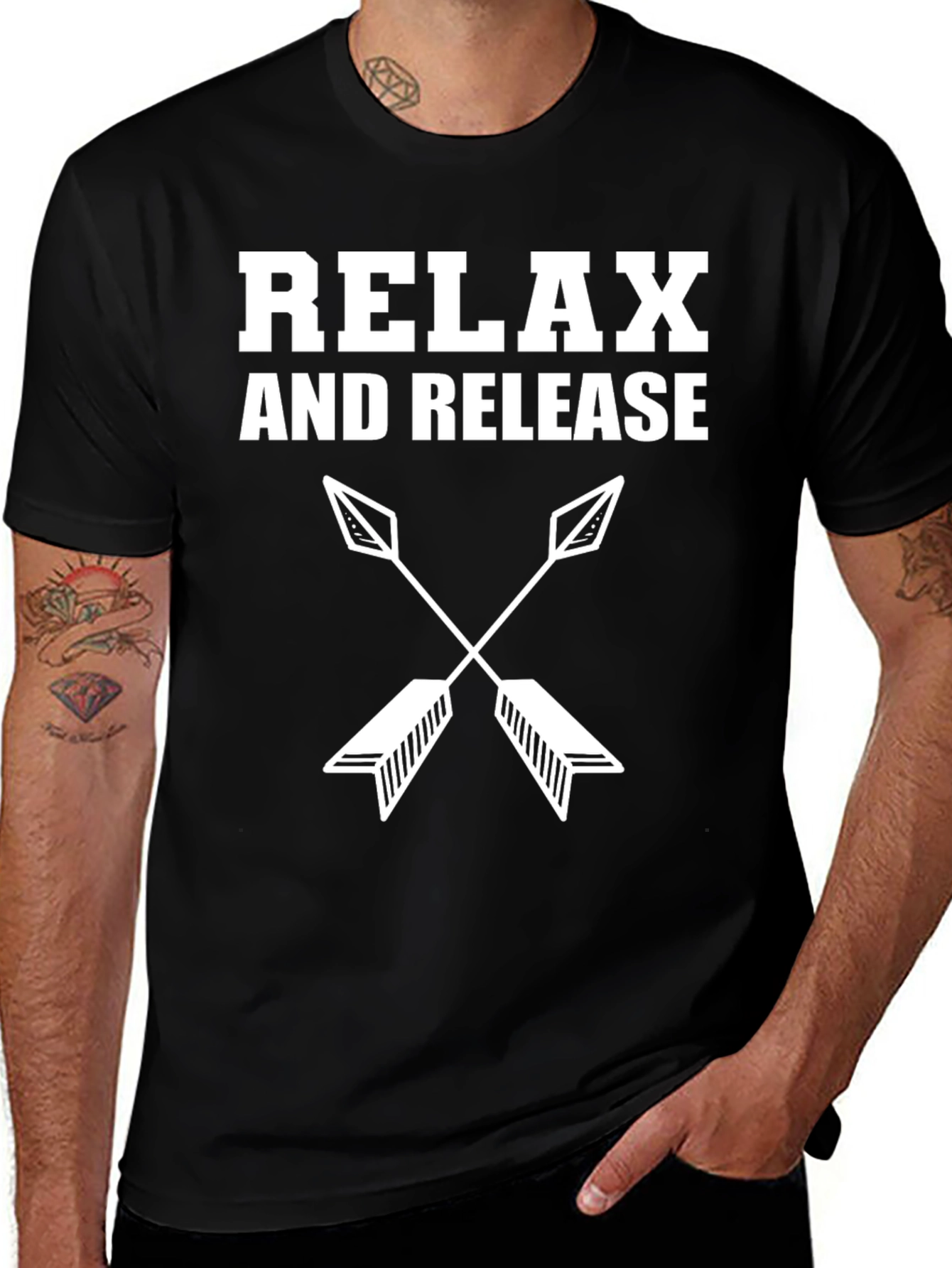 Variant 18 of Relax and Release Arrows Black T-Shirt