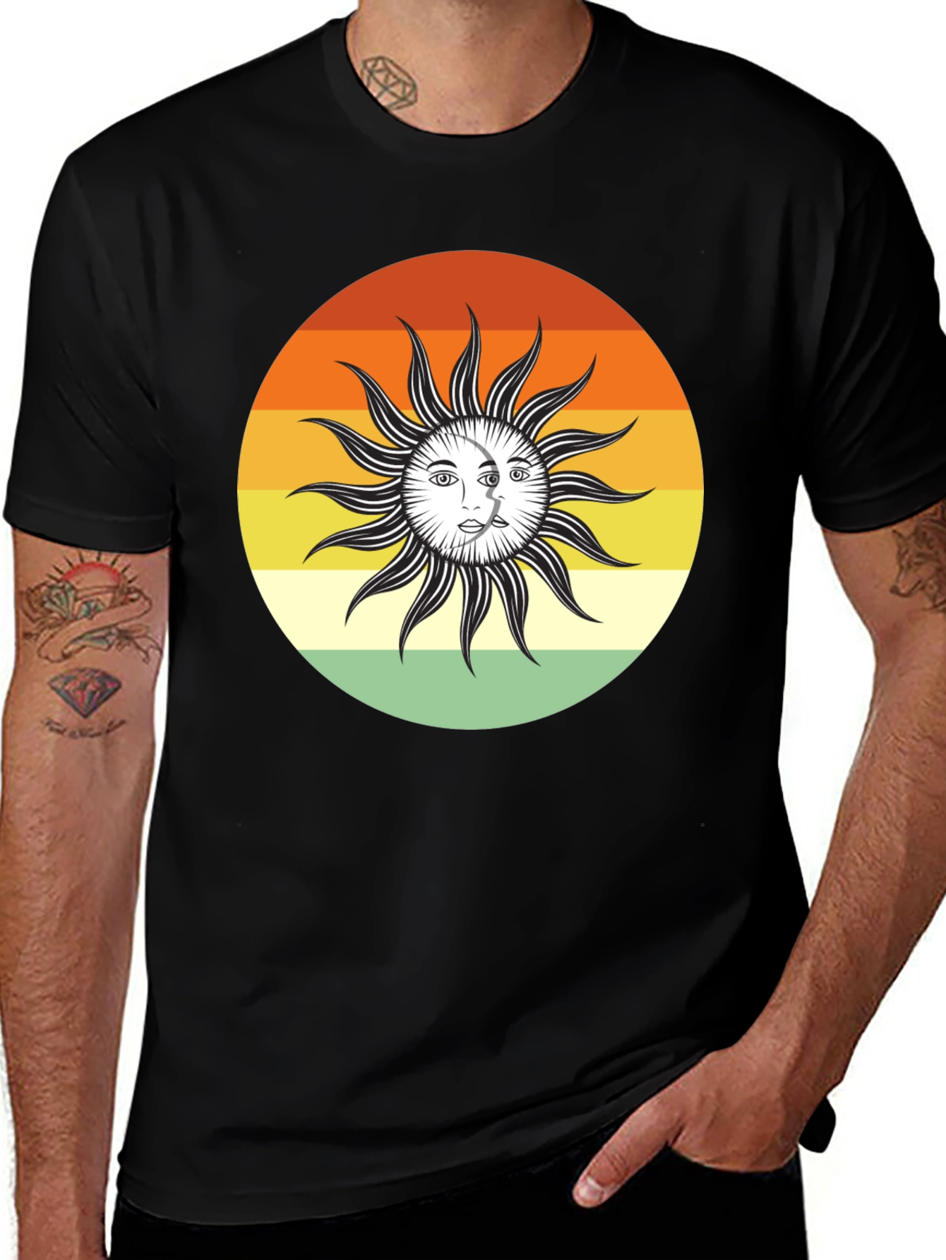 Variant 22 of Retro Sun and Moon Graphic Tee - Unisex