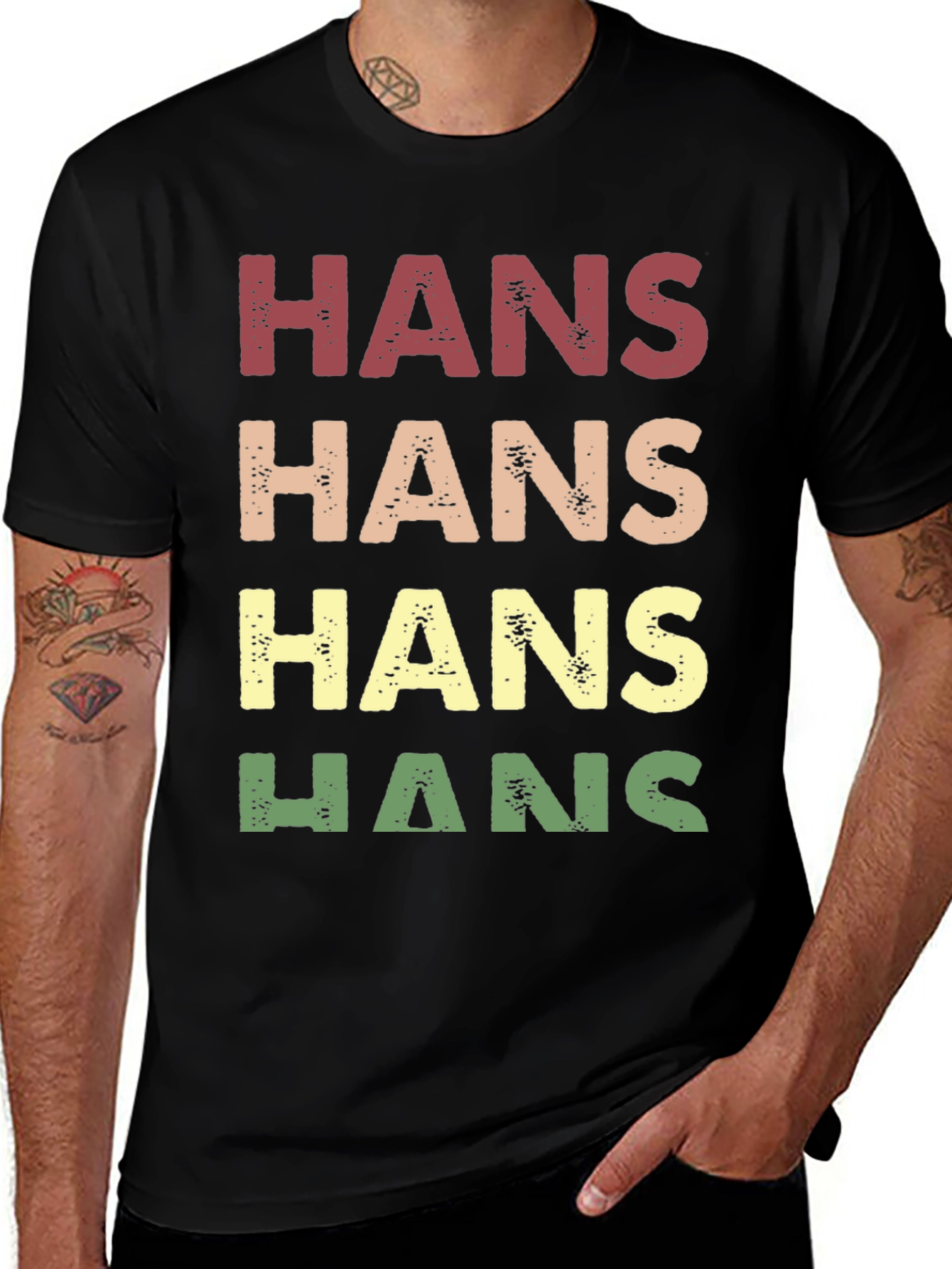 Variant 23 of Retro 'HANS' Black T-Shirt