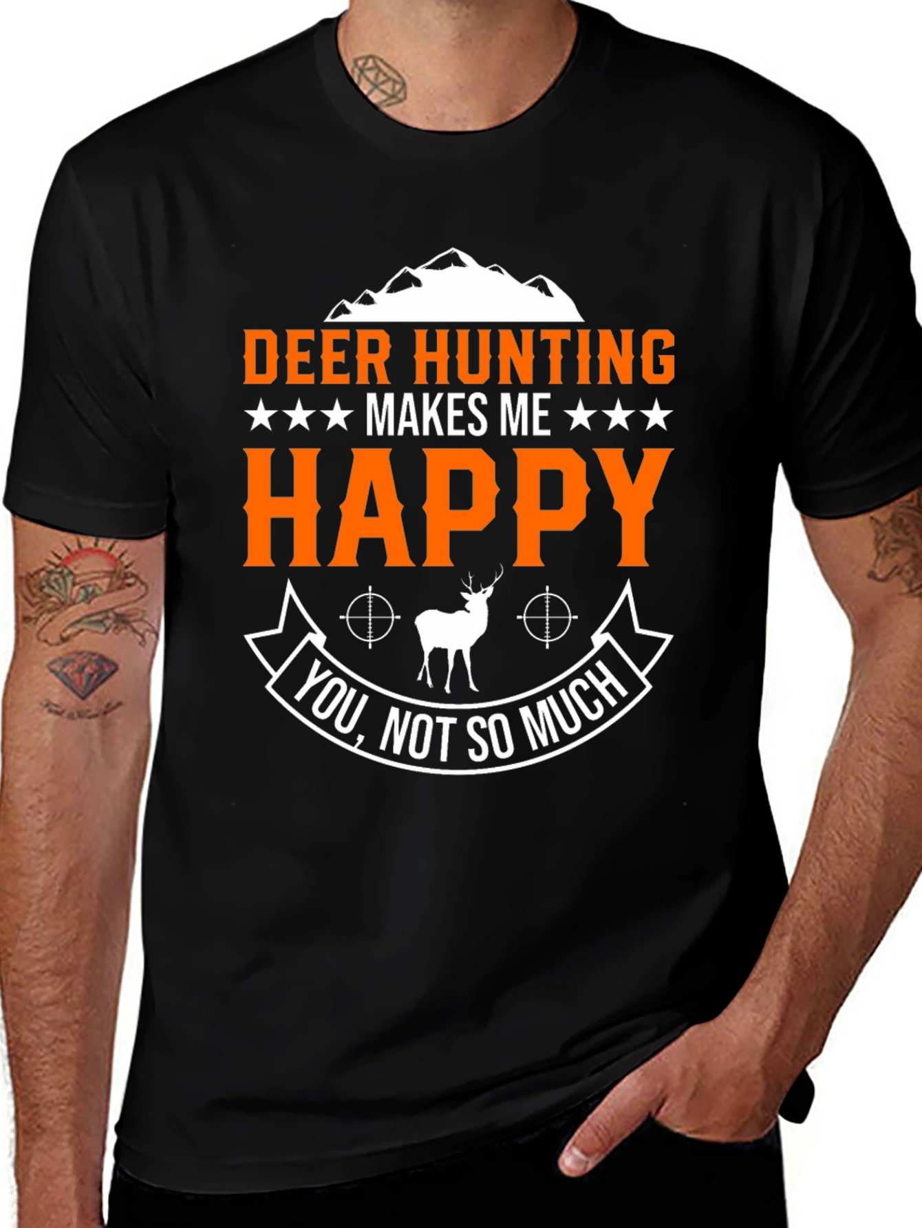 Variant 8 of Deer Hunting Makes Me Happy Graphic T-Shirt