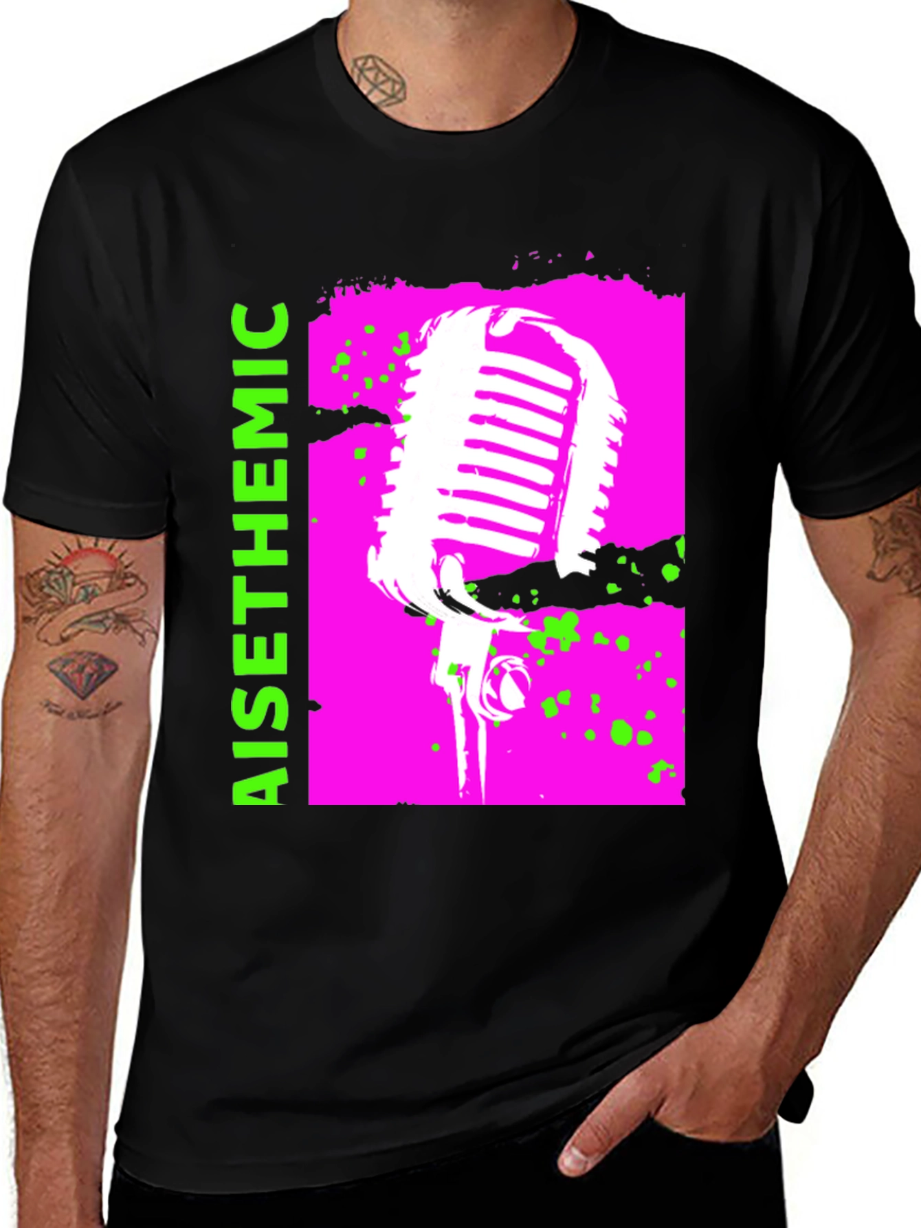 Variant 13 of Retro Microphone Graphic Tee
