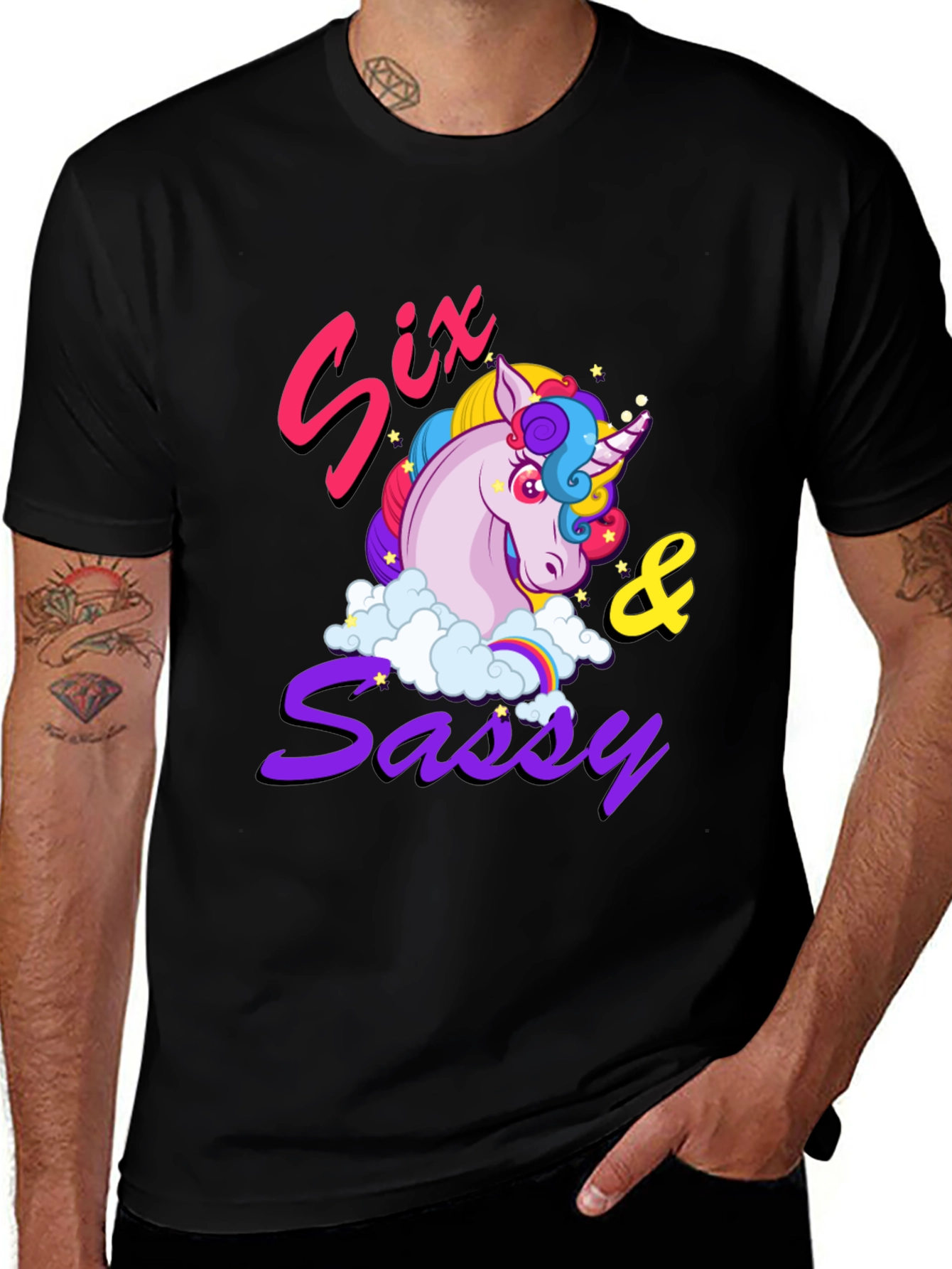 Variant 8 of Six & Sassy Unicorn Graphic Tee