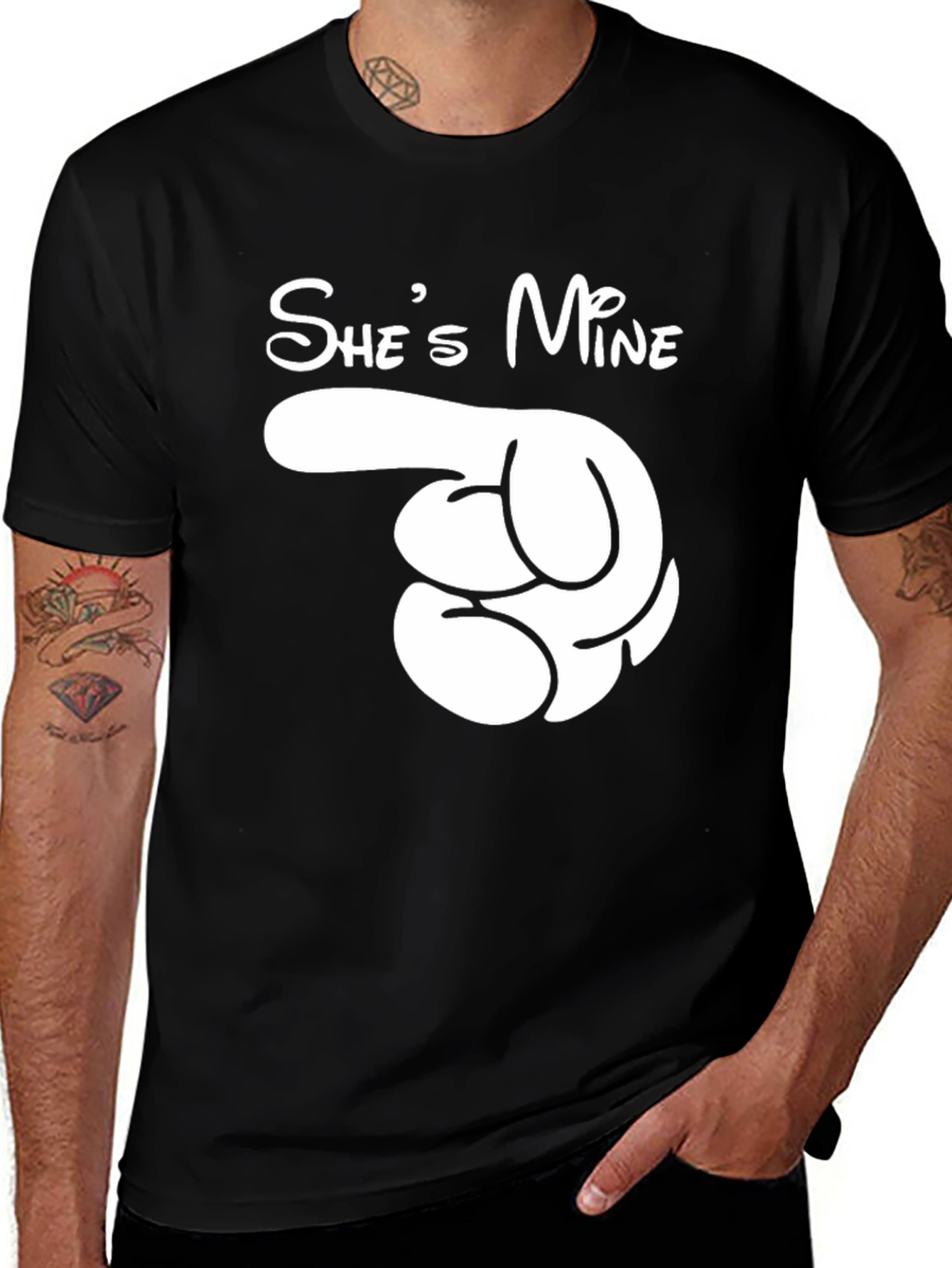 Variant 5 of She's Mine Graphic Tee - Novelty Couples T-Shirt
