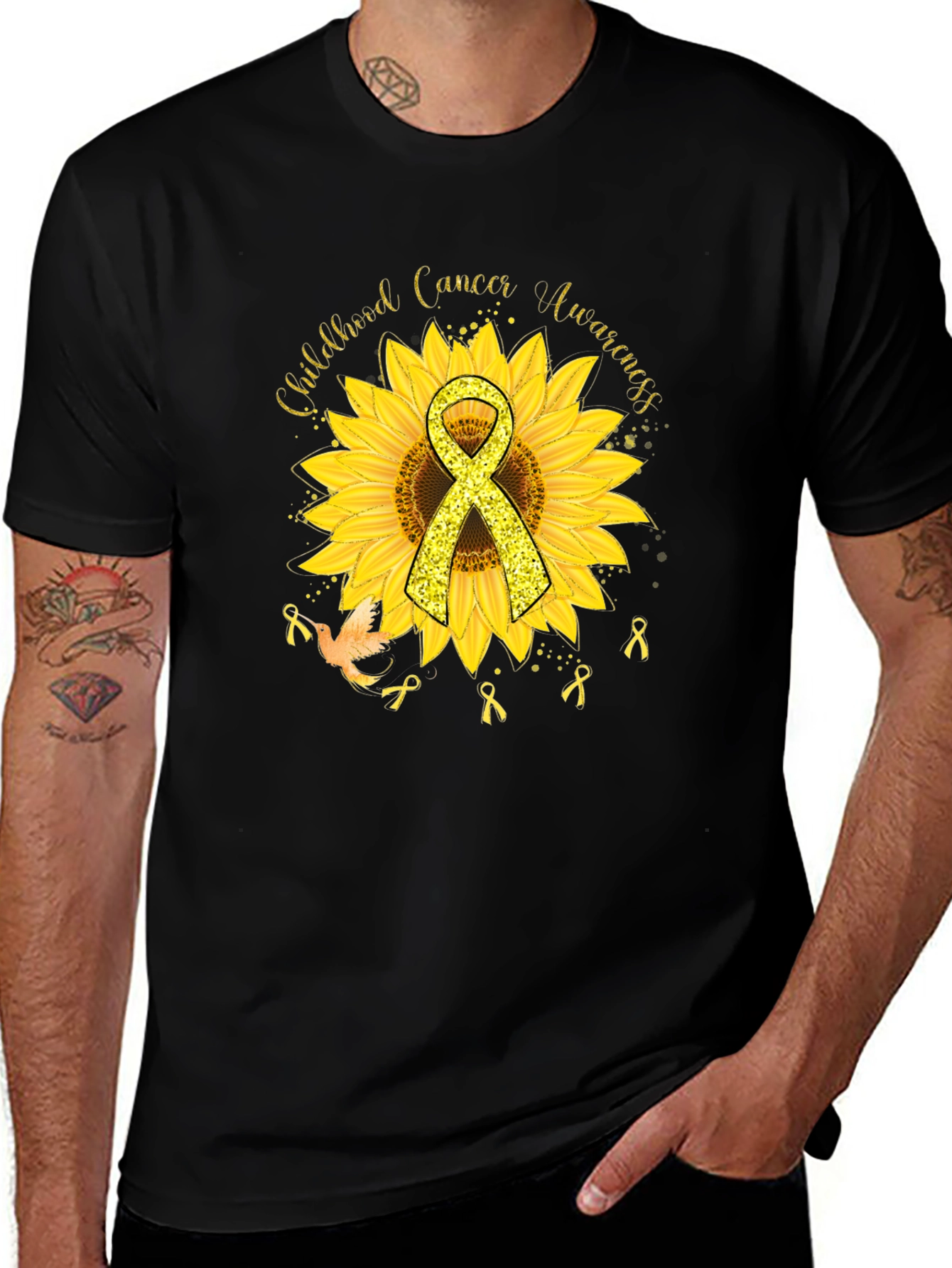 Childhood Cancer Awareness Sunflower T-Shirt