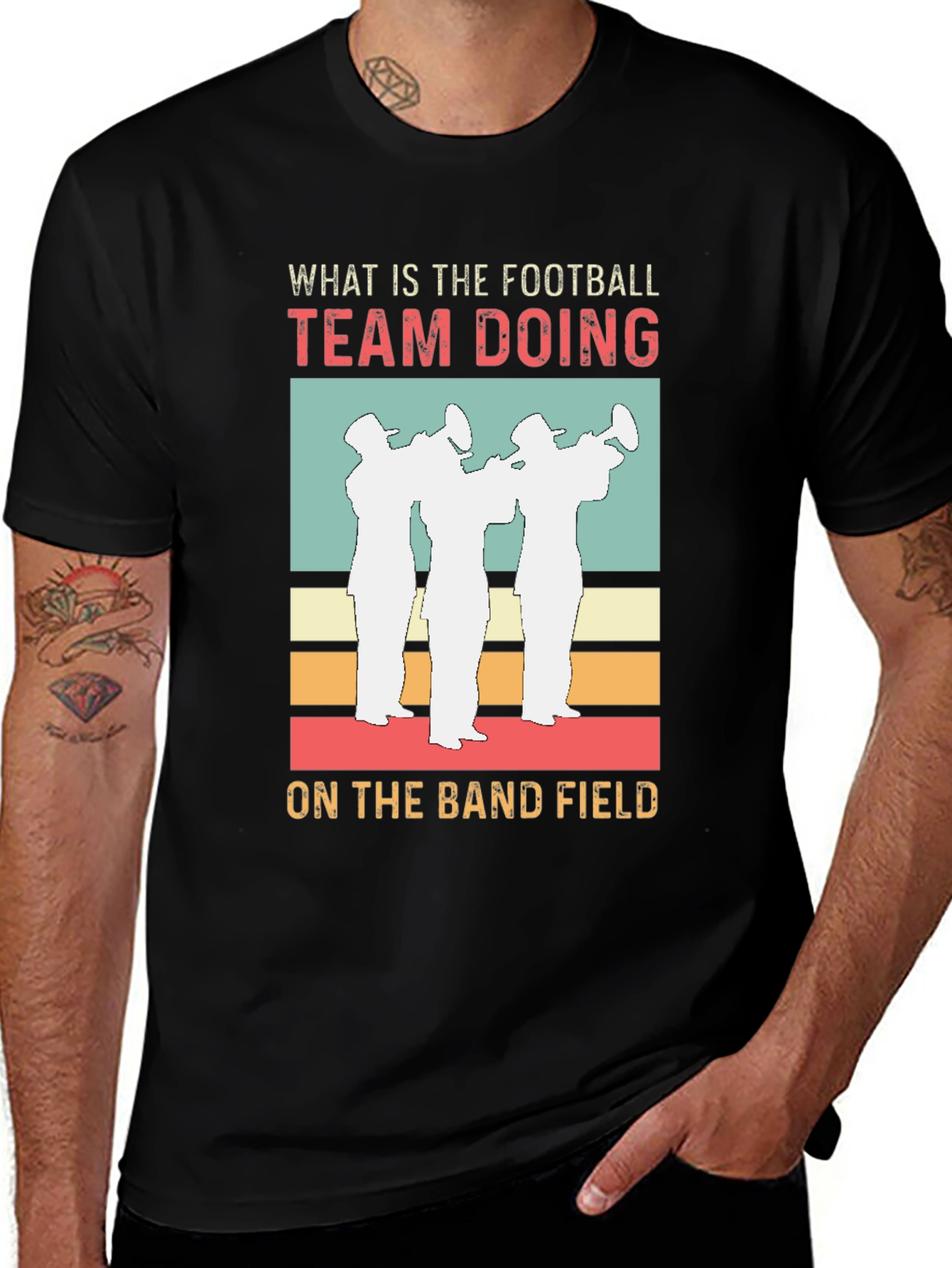 Variant 22 of Football Team Band Field Graphic Tee