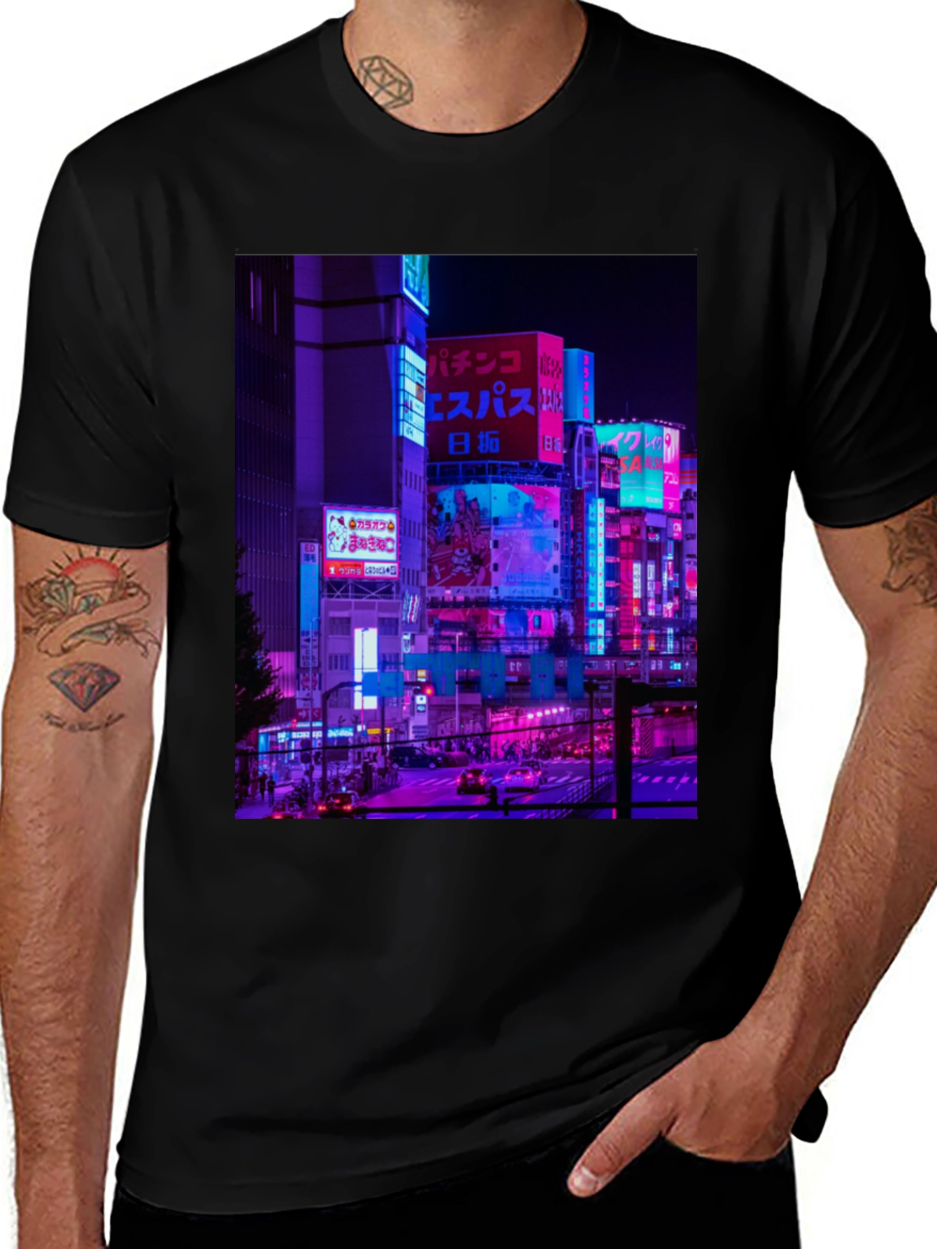 Cyberpunk Tokyo Cityscape Graphic Tee