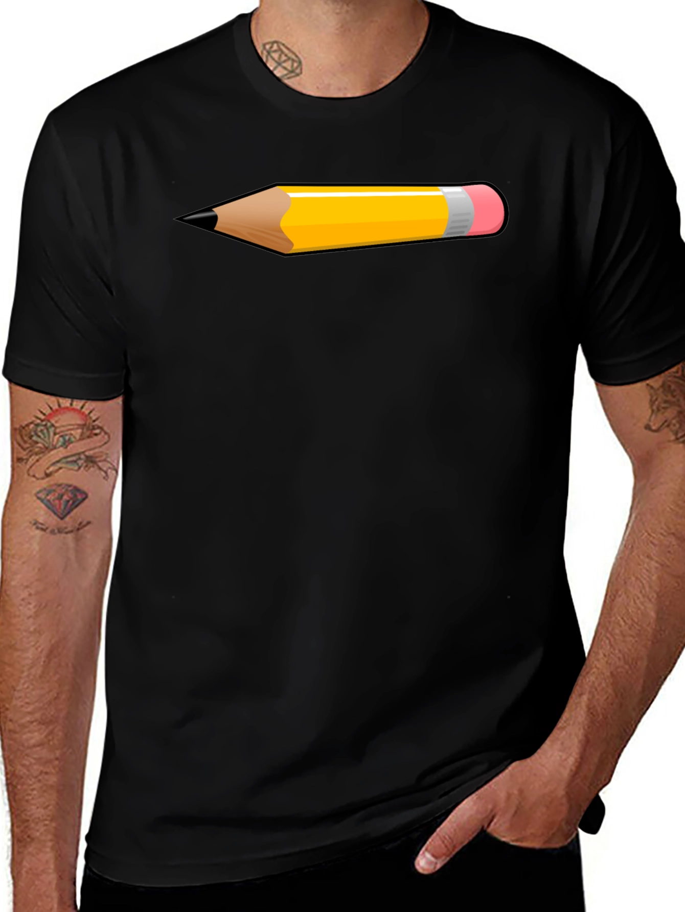 Variant 30 of Pencil Graphic Tee - Artsy Black T-Shirt