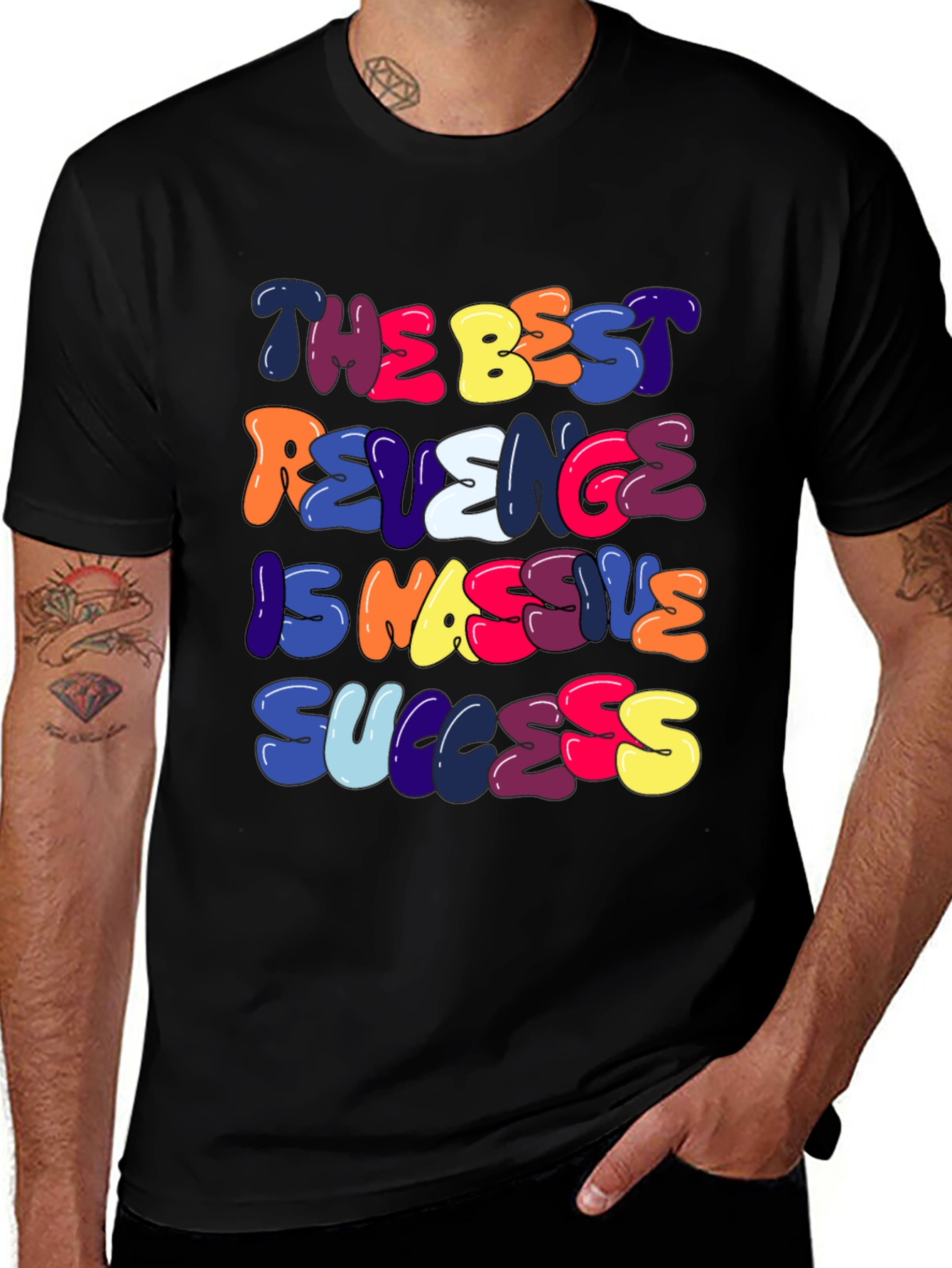 Motivational Graphic Tee - Massive Success Revenge T-Shirt