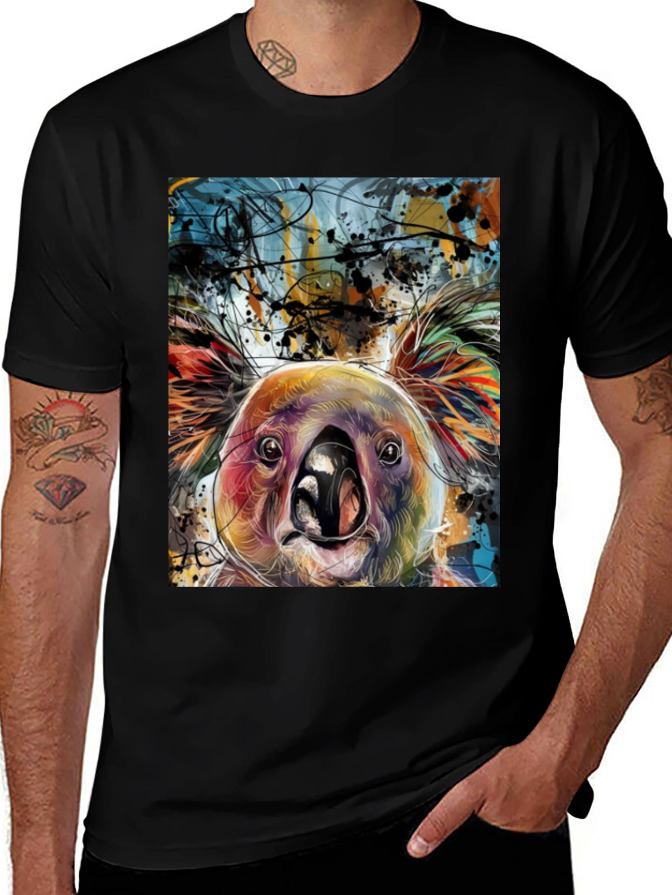 Variant 21 of Koala Art Graphic T-Shirt - Unique Colorful Design