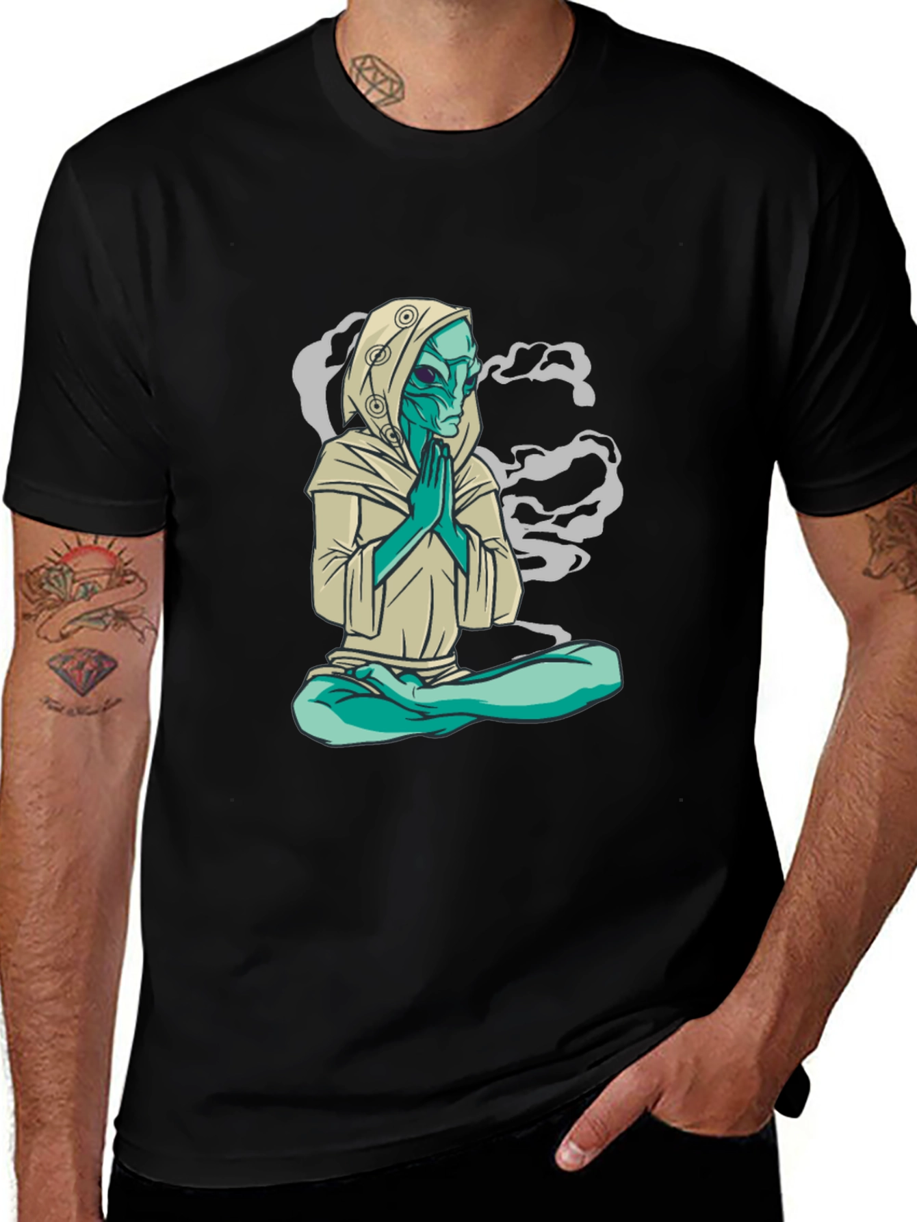 Variant 11 of Alien Meditation T-Shirt - Spiritual Sci-Fi Tee