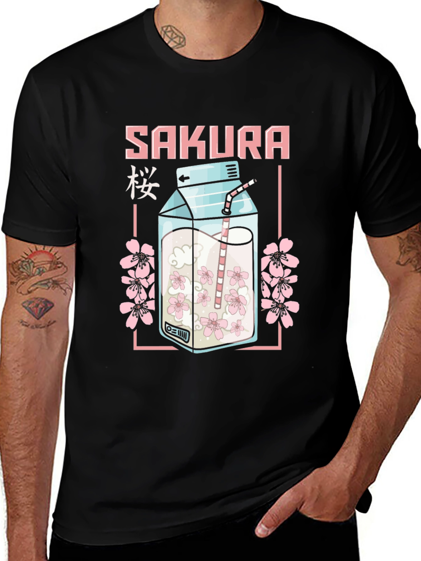 Sakura Milk Carton T-Shirt - Anime Style