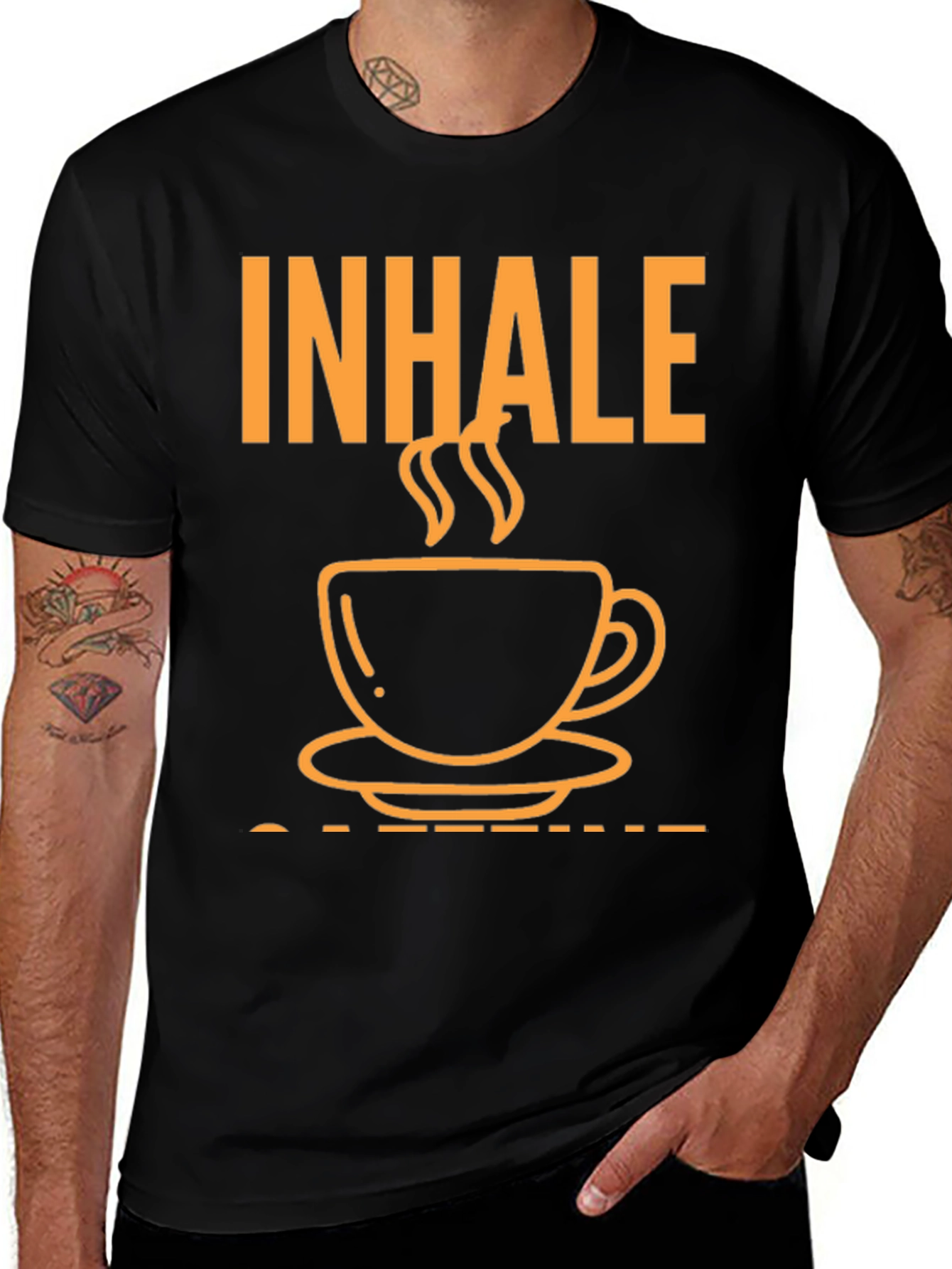Variant 2 of Inhale Coffee Tee - Black Graphic T-Shirt