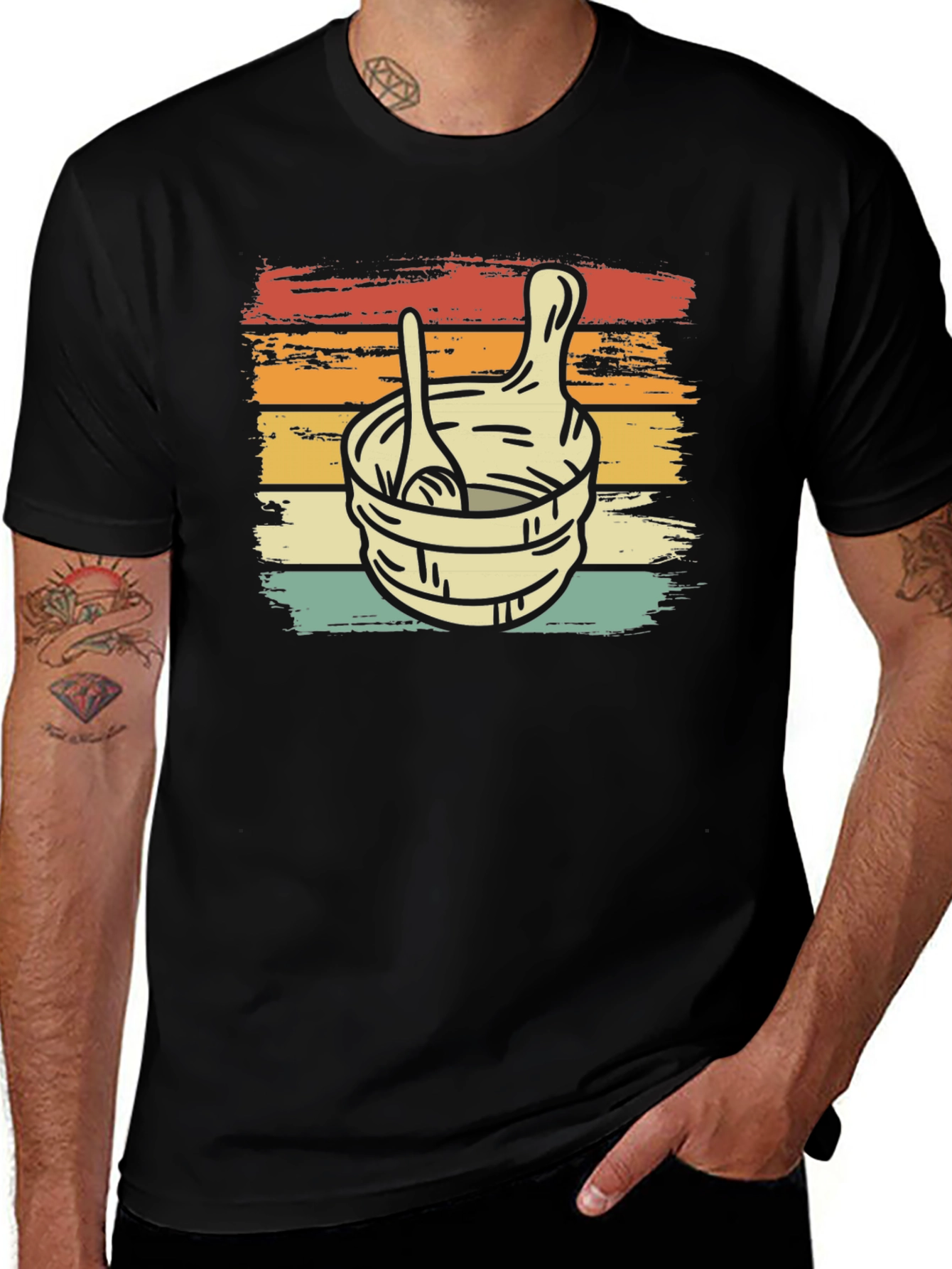 Variant 18 of Retro Sauna Bucket Graphic T-Shirt