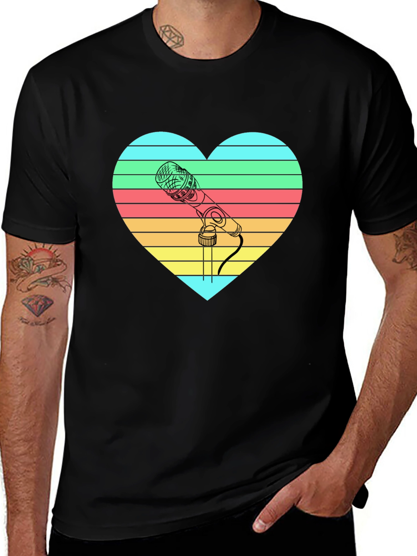 Variant 9 of Heart Microphone Graphic Tee