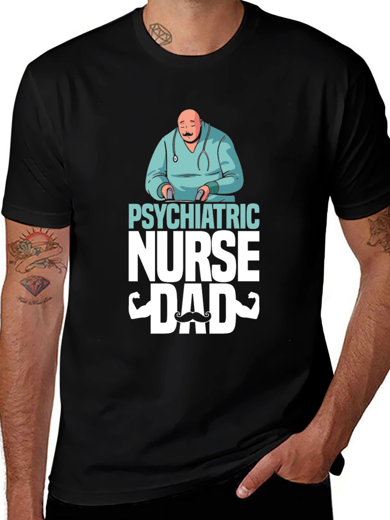 Variant 5 of Psychiatric Nurse Dad T-Shirt