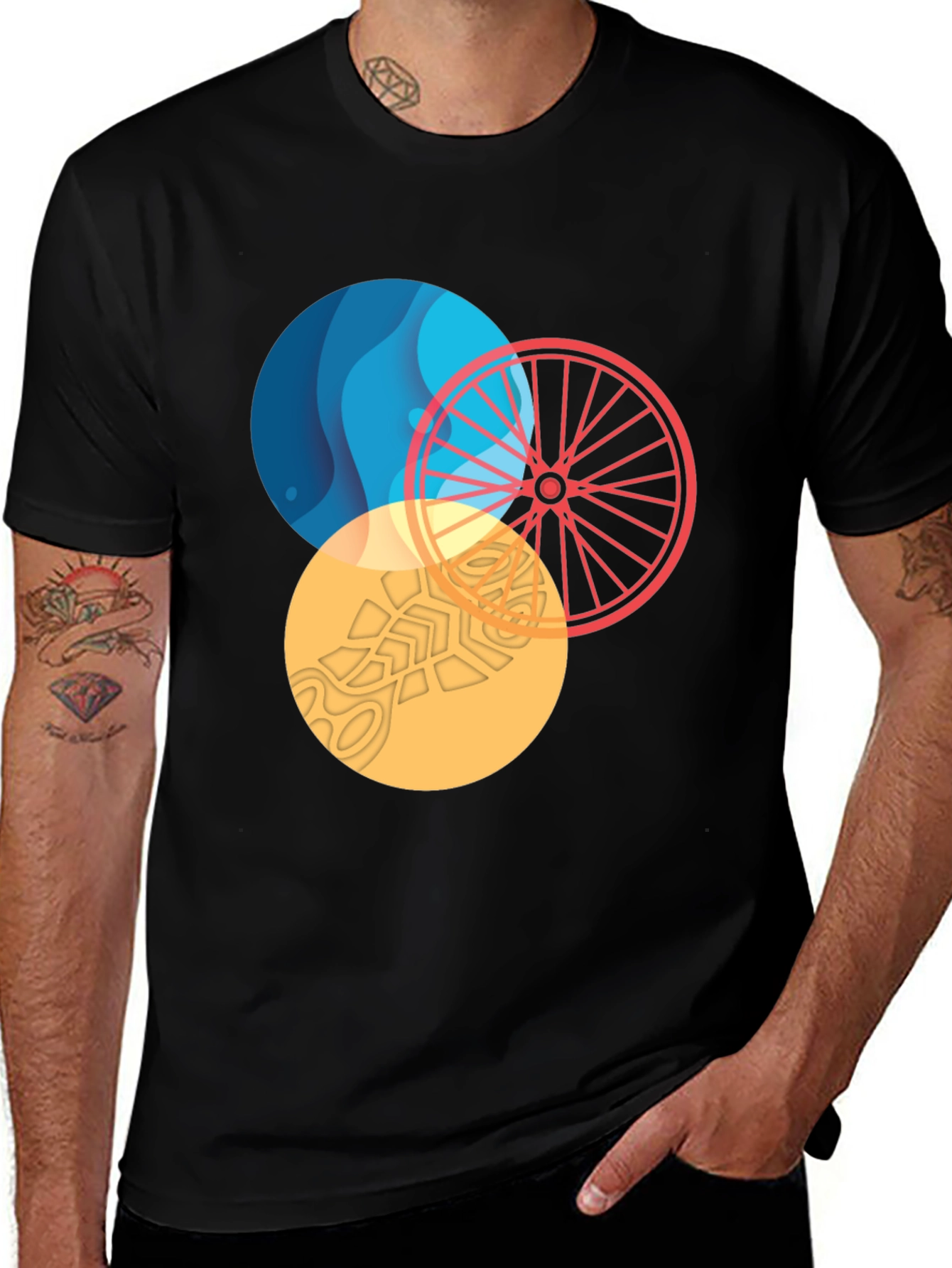 Variant 11 of Abstract Circle Graphic Tee - Stylish Men's T-Shirt