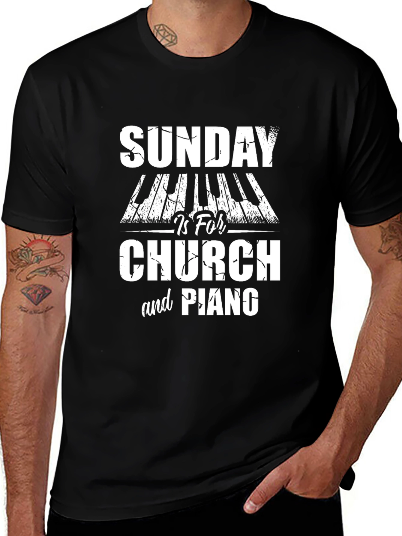 Sunday Church and Piano T-Shirt
