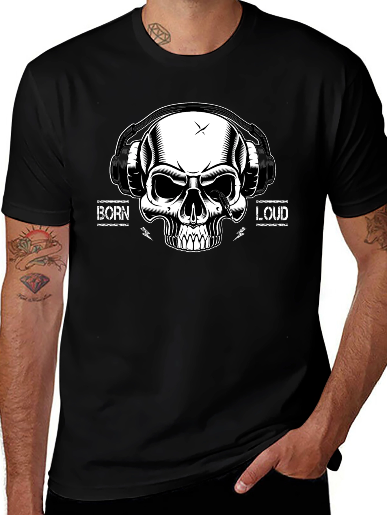 Variant 19 of Born Loud Skull Graphic T-Shirt