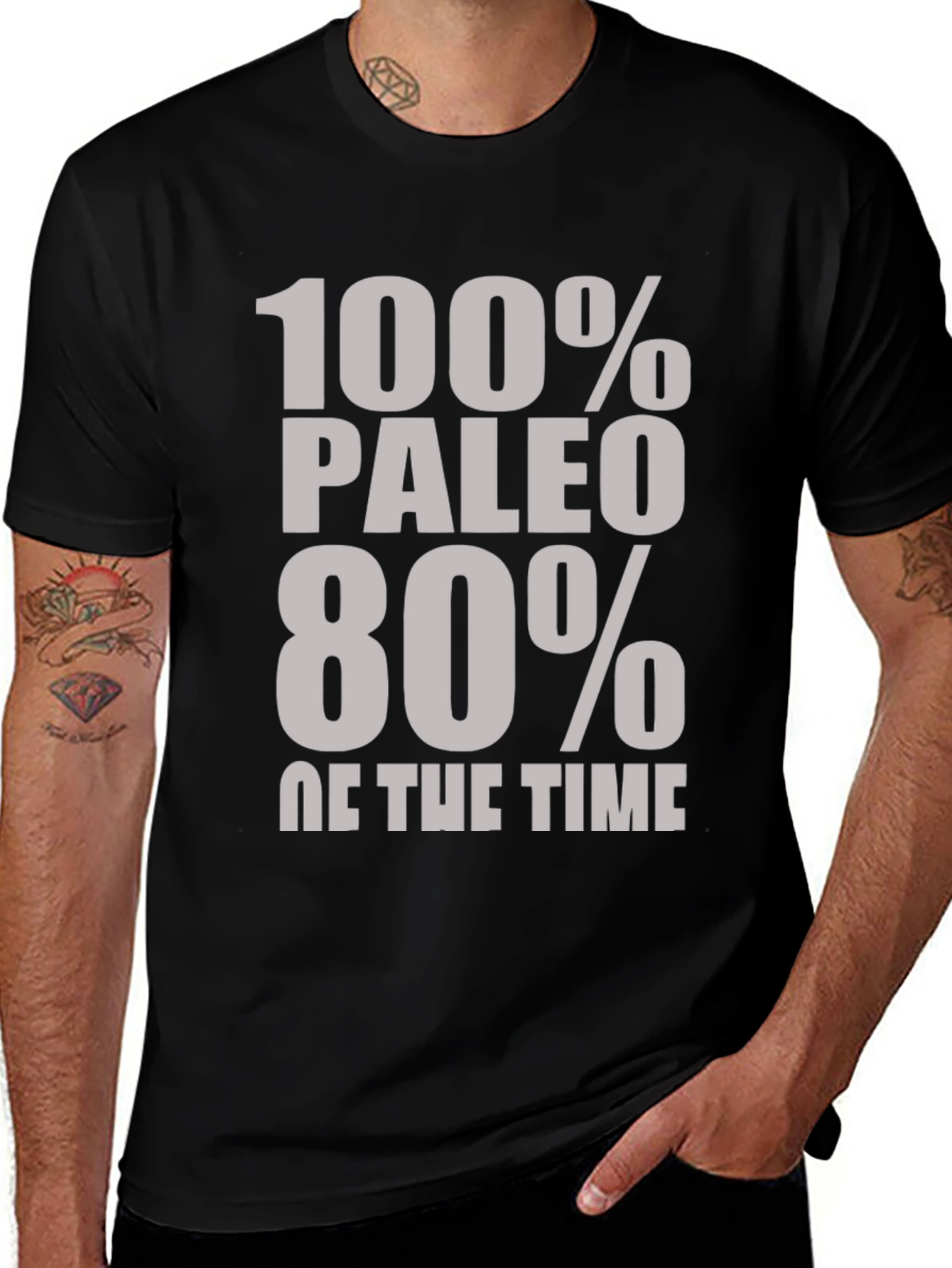 Paleo Diet T-Shirt - 100% Paleo 80% of the Time