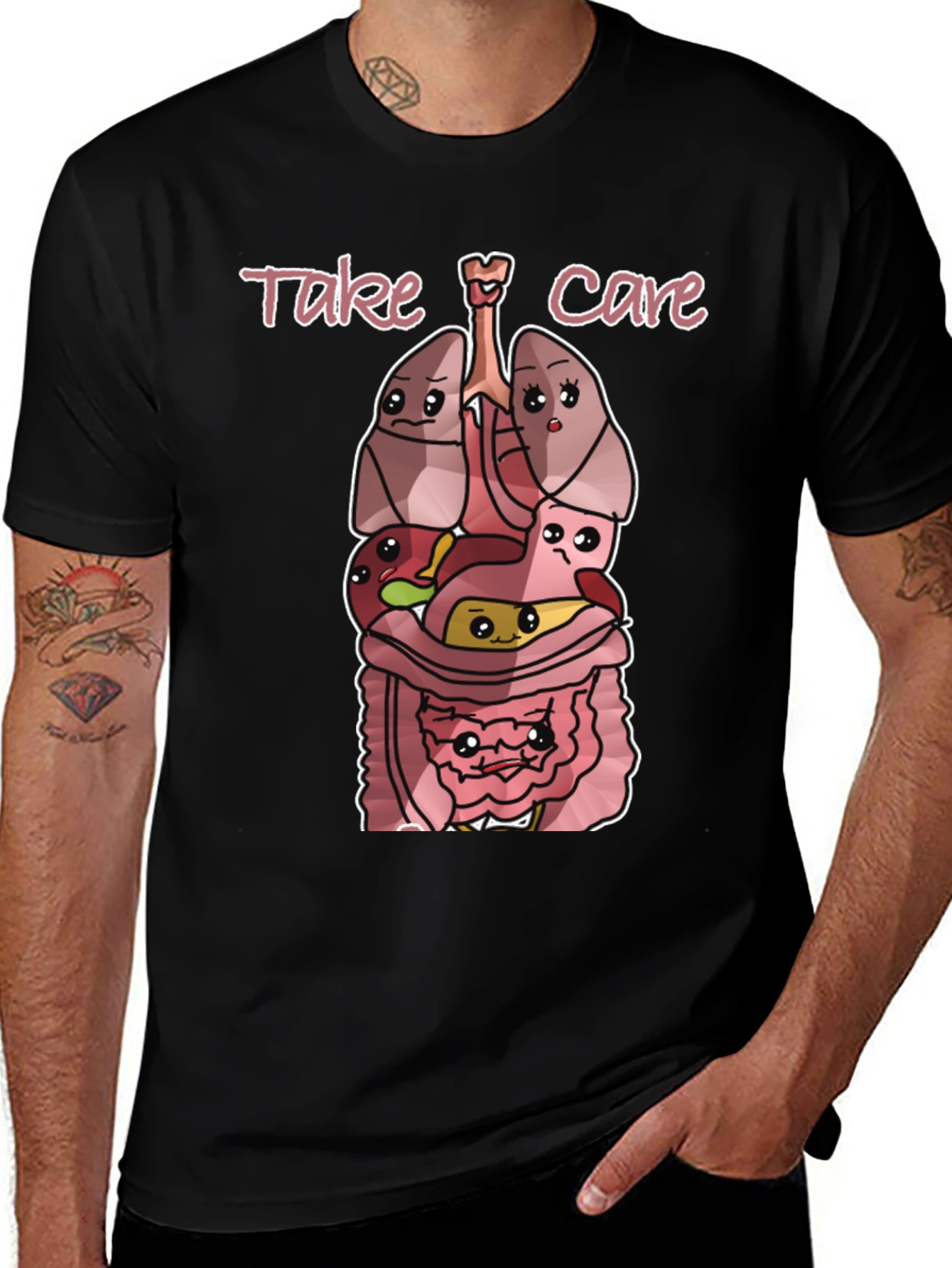 Anatomically Correct Take Care Black T-Shirt