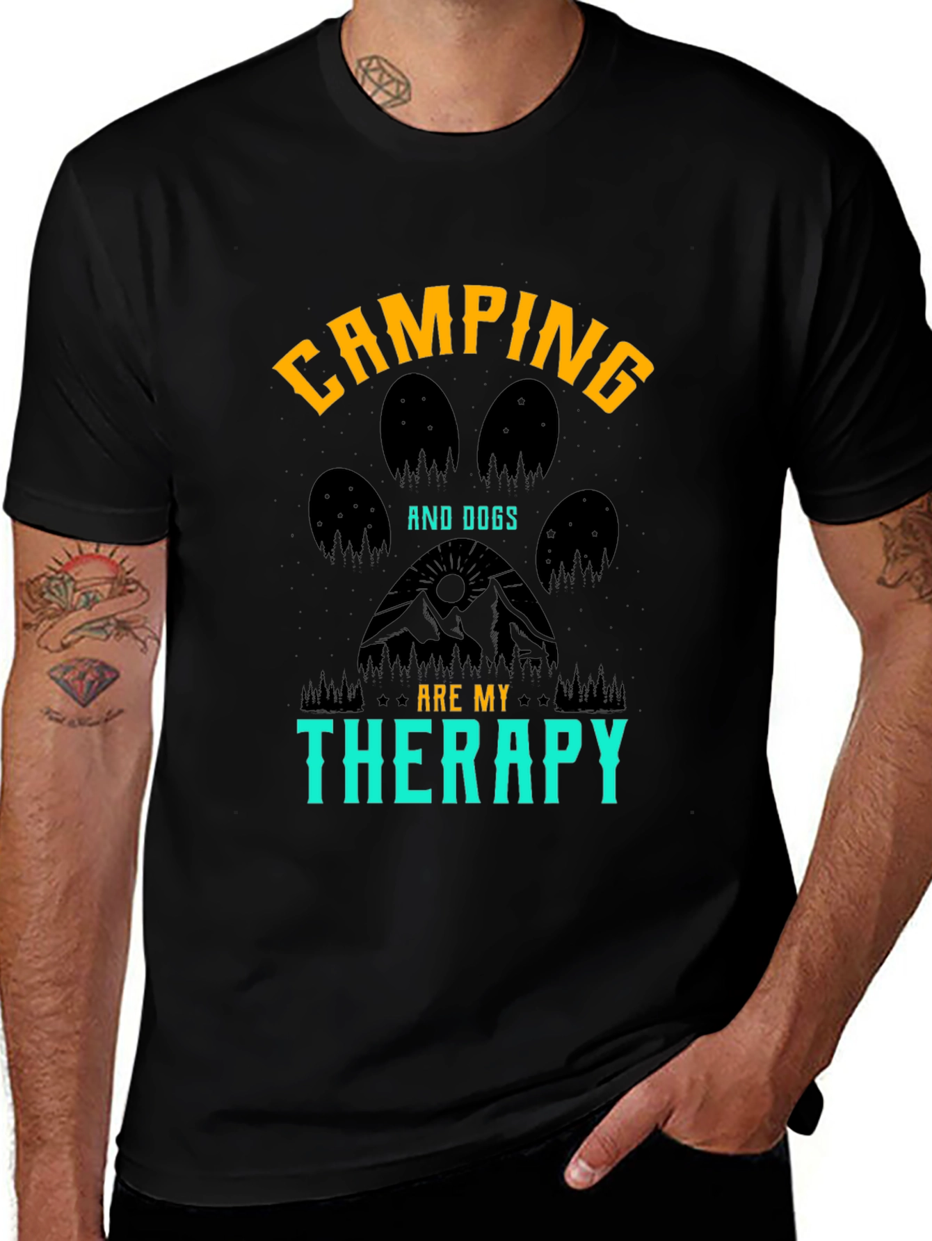 Variant 24 of Camping and Dogs Therapy T-Shirt