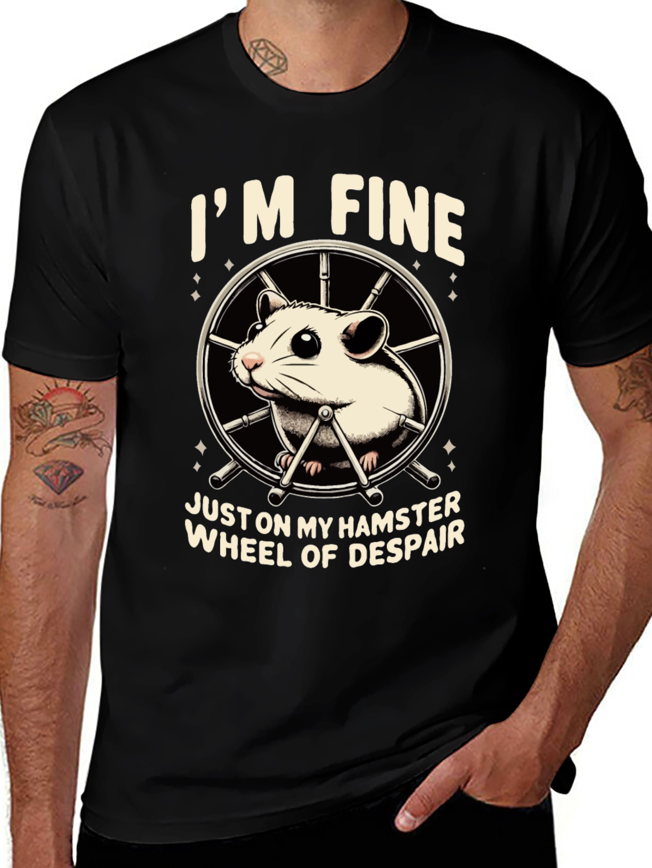 Variant 2 of Hamster Wheel of Despair T-Shirt - Funny Sarcastic Tee