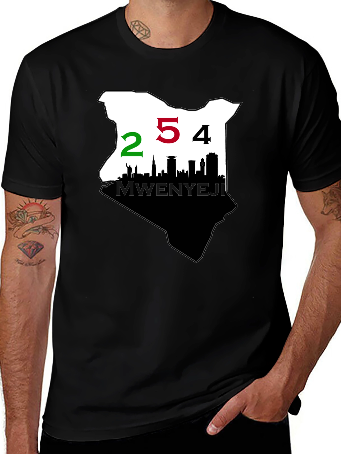 Kenya 254 Pride Tee - Black Graphic T-Shirt