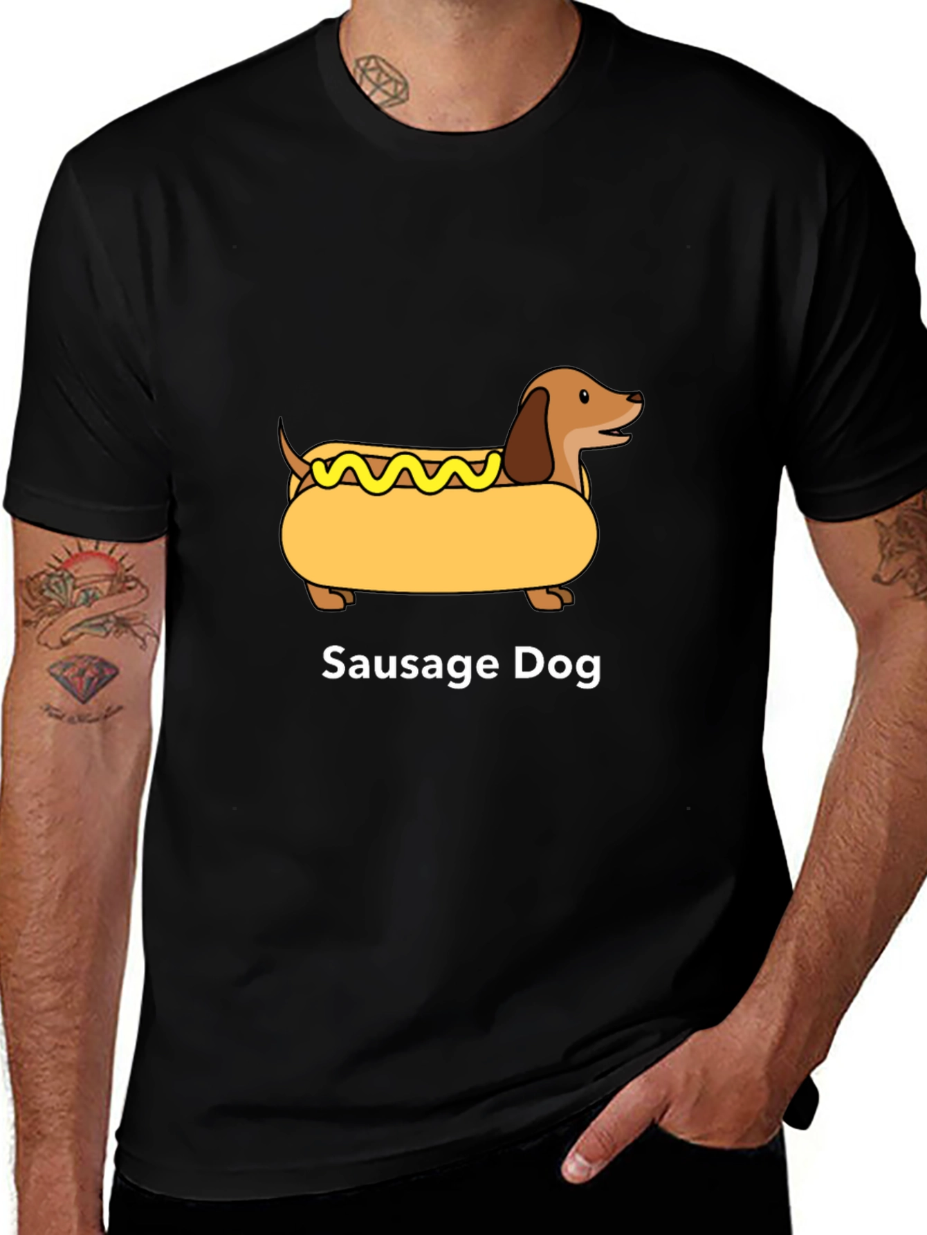 Variant 2 of Sausage Dog Graphic T-Shirt - Unisex Cotton Tee