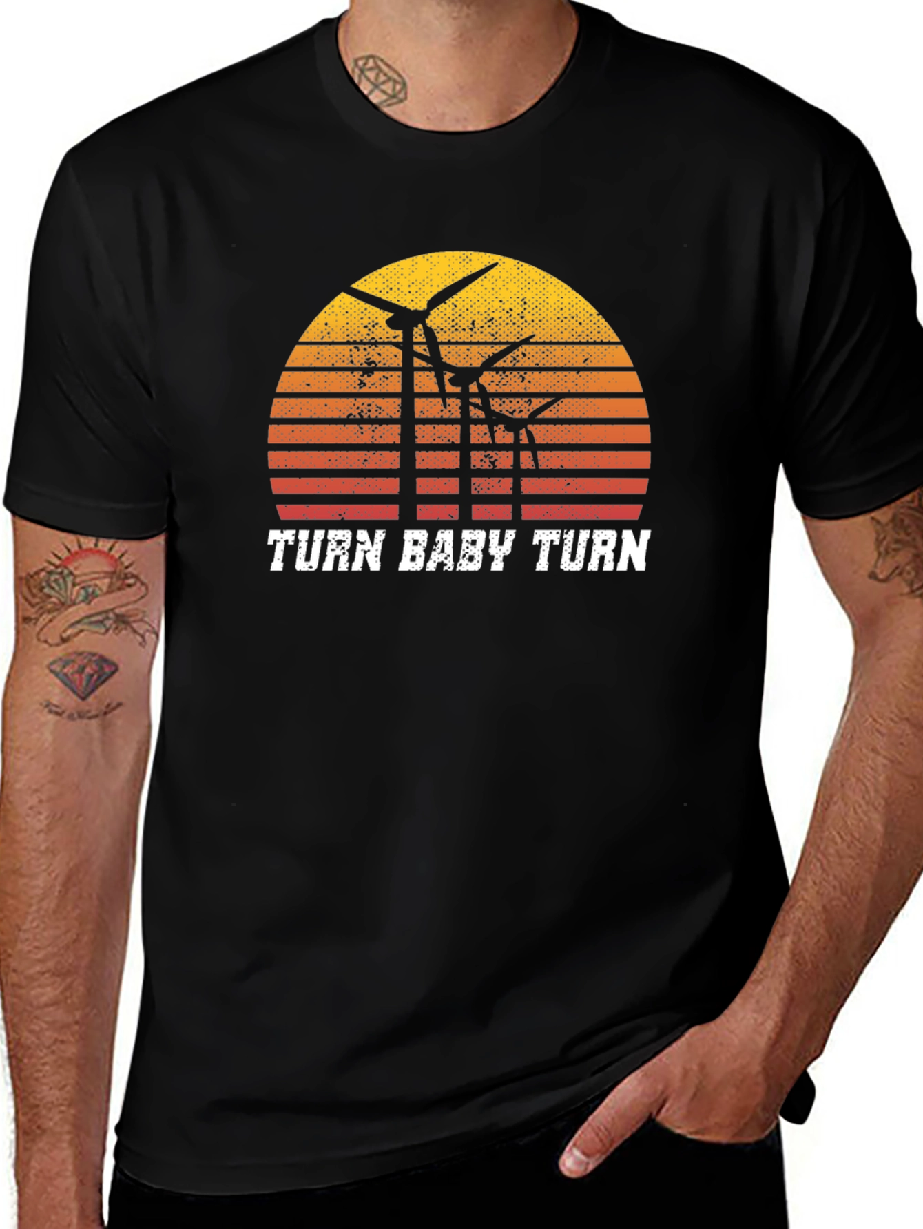 Variant 7 of Turn Baby Turn Graphic Tee - Black