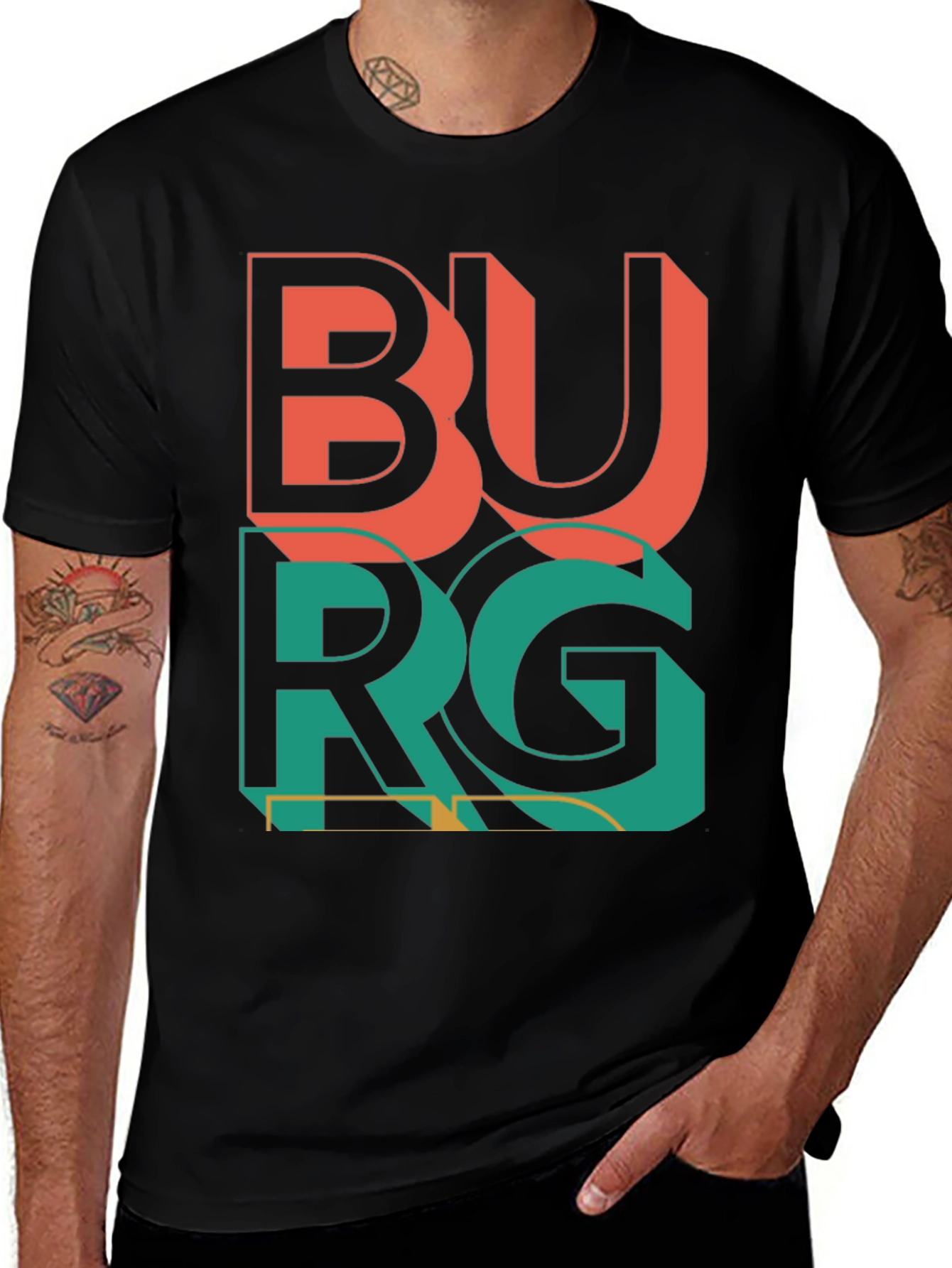 Variant 2 of Burg Graphic Tee - Retro City Style