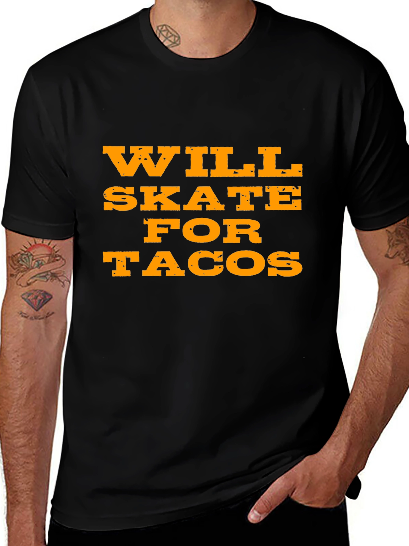 Variant 14 of Will Skate For Tacos Graphic Tee