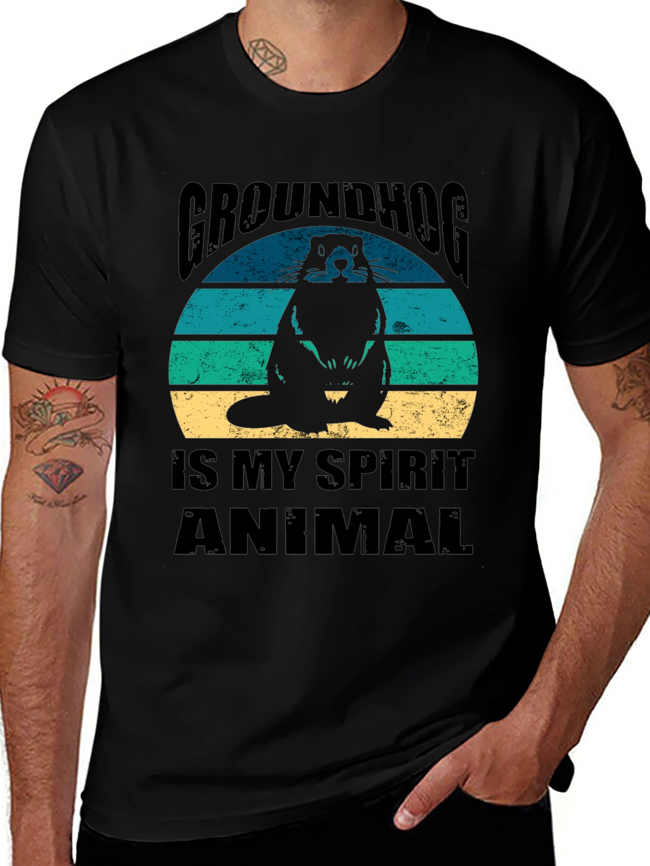 Variant 23 of Groundhog Spirit Animal Tee