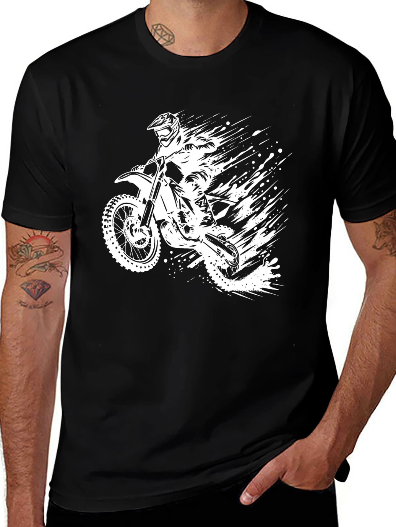 Variant 21 of Black Motorcycle Rider Graphic T-Shirt