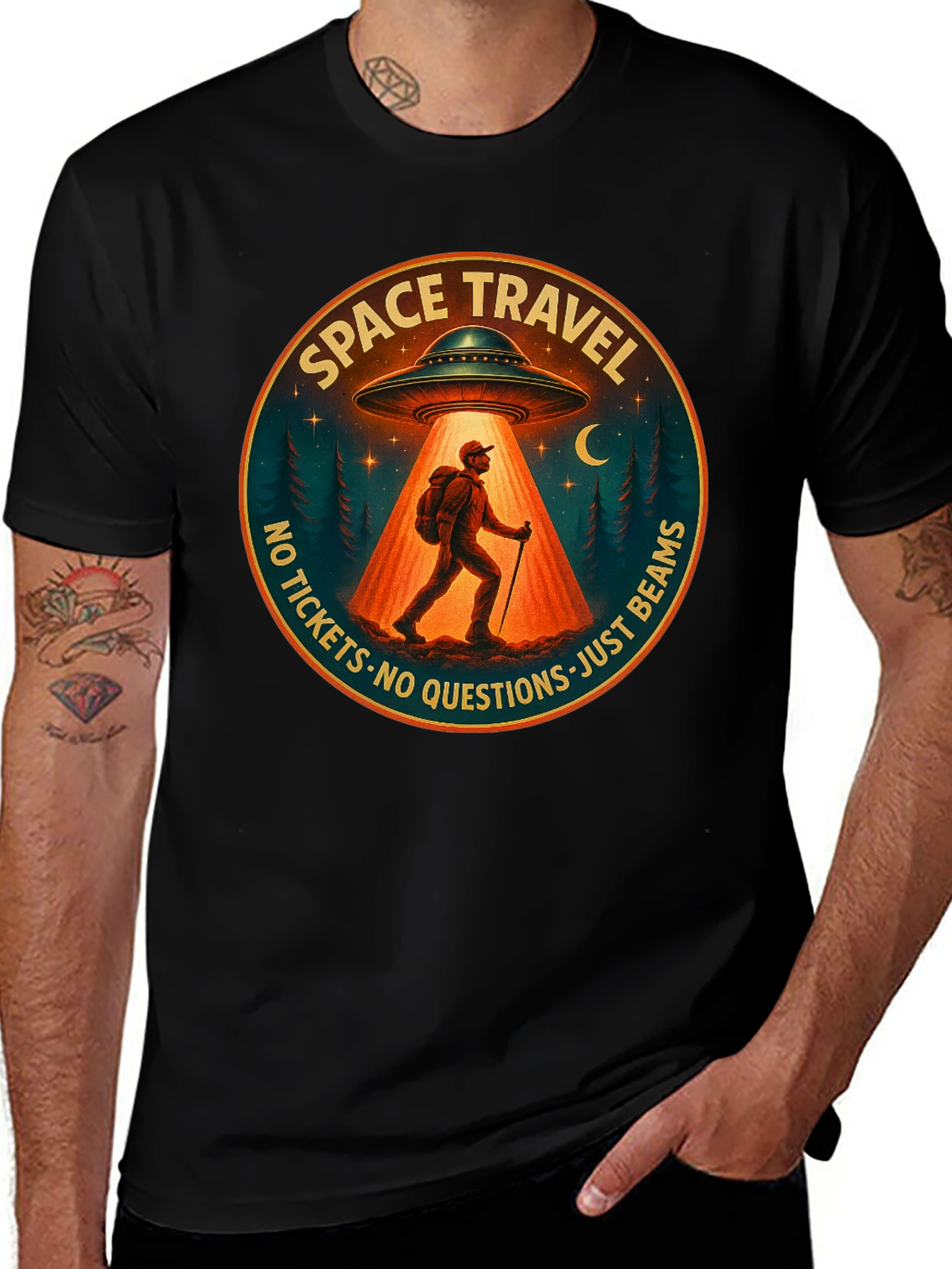 Variant 5 of Space Travel UFO Abduction Graphic Tee