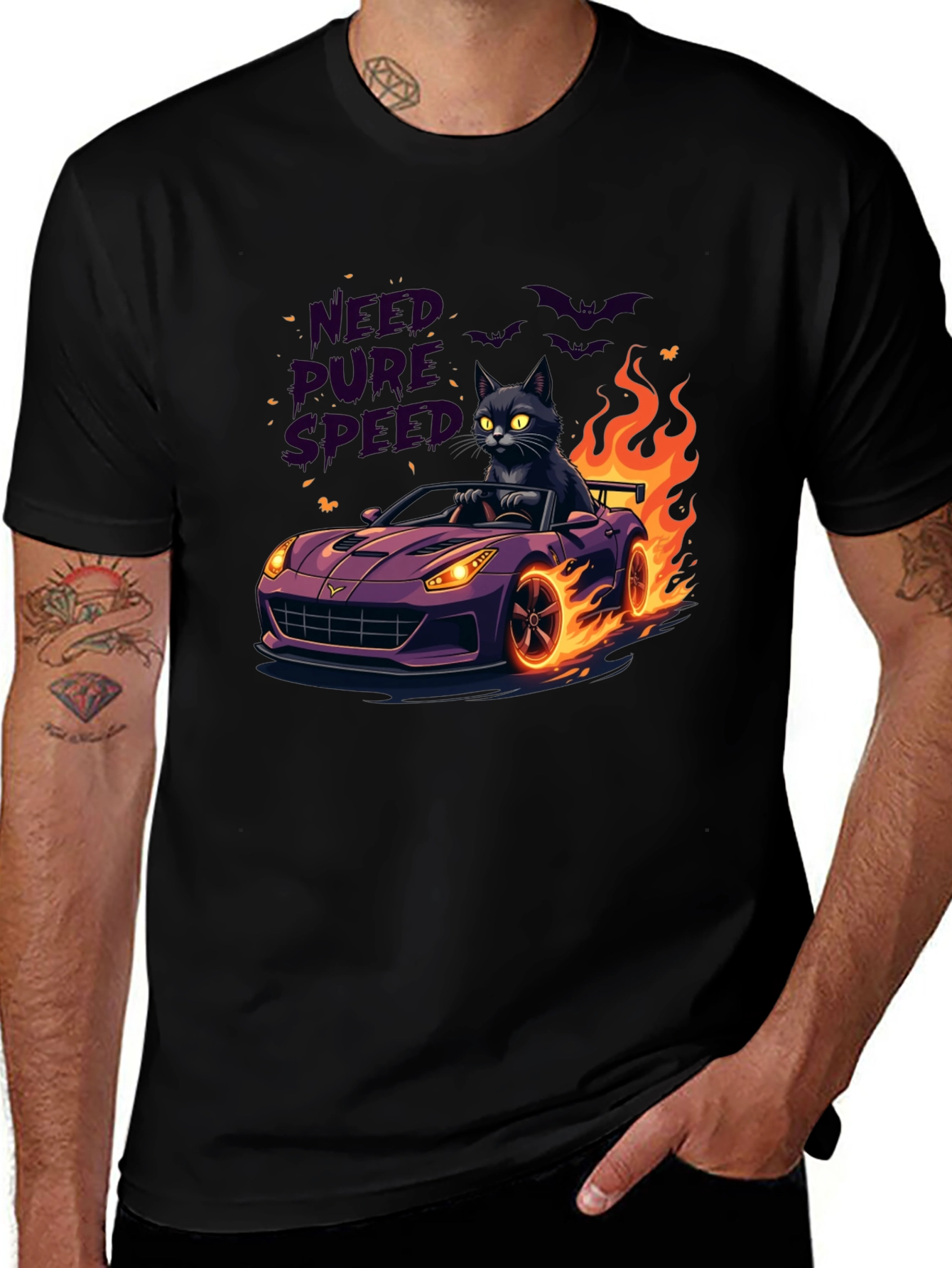 Variant 6 of Need Pure Speed Black Cat T-Shirt