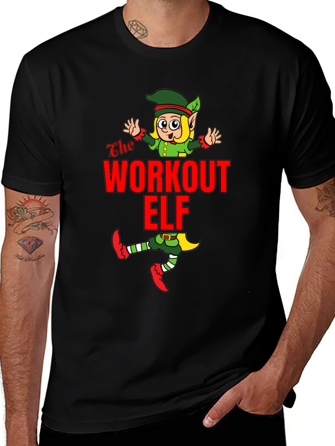 Variant 7 of Workout Elf Graphic T-Shirt