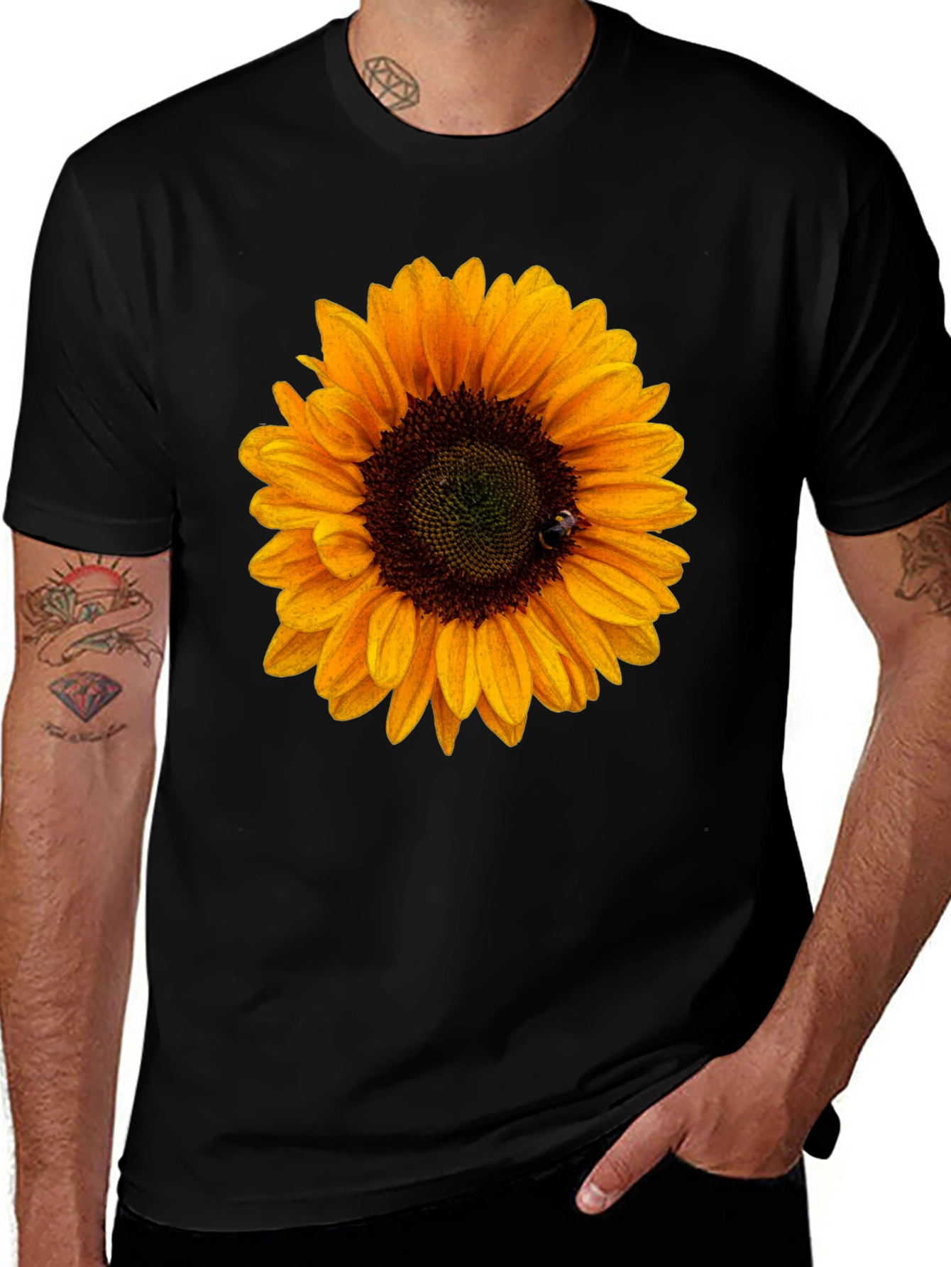 Variant 17 of Sunflower Graphic Tee - Black Unisex T-Shirt