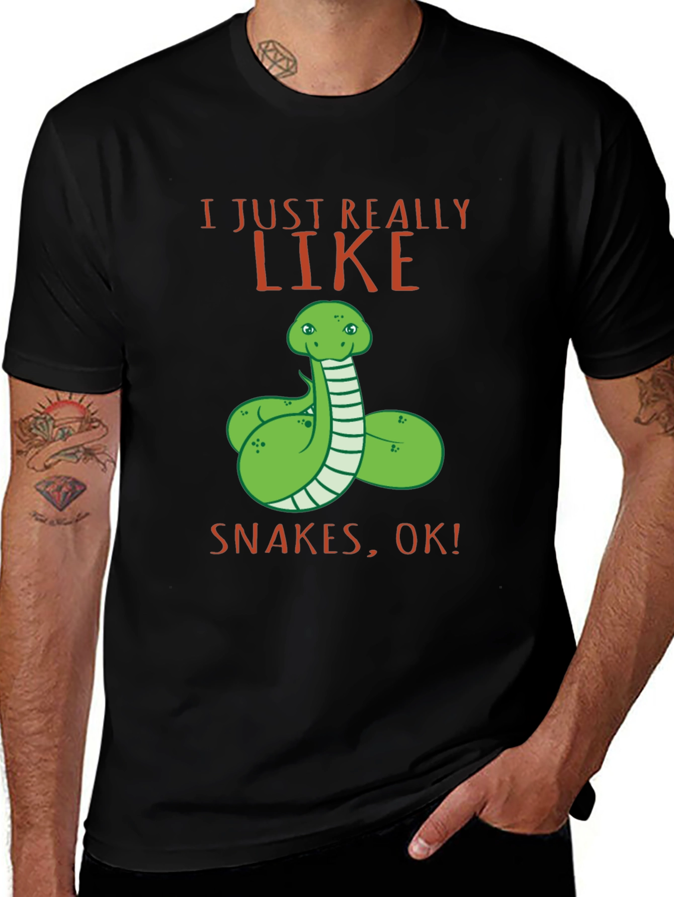 Variant 2 of Funny Snake Lover T-Shirt - I Just Really Like Snakes